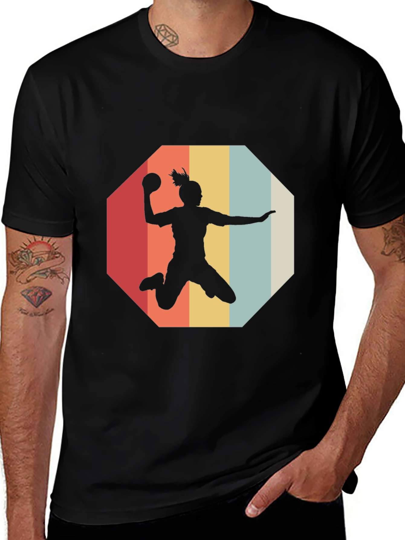 Variant 28 of Retro Handball Player Graphic Tee