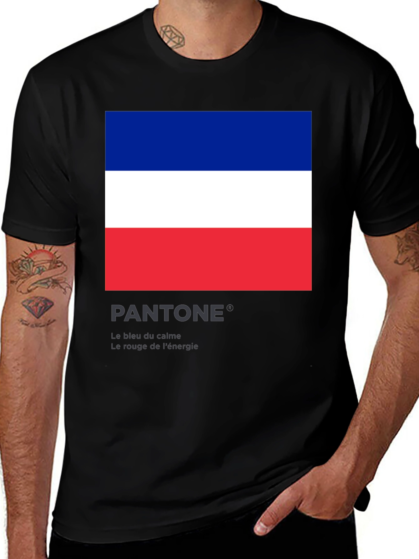 French Flag Pantone T-Shirt - Bleu du Calme Tee