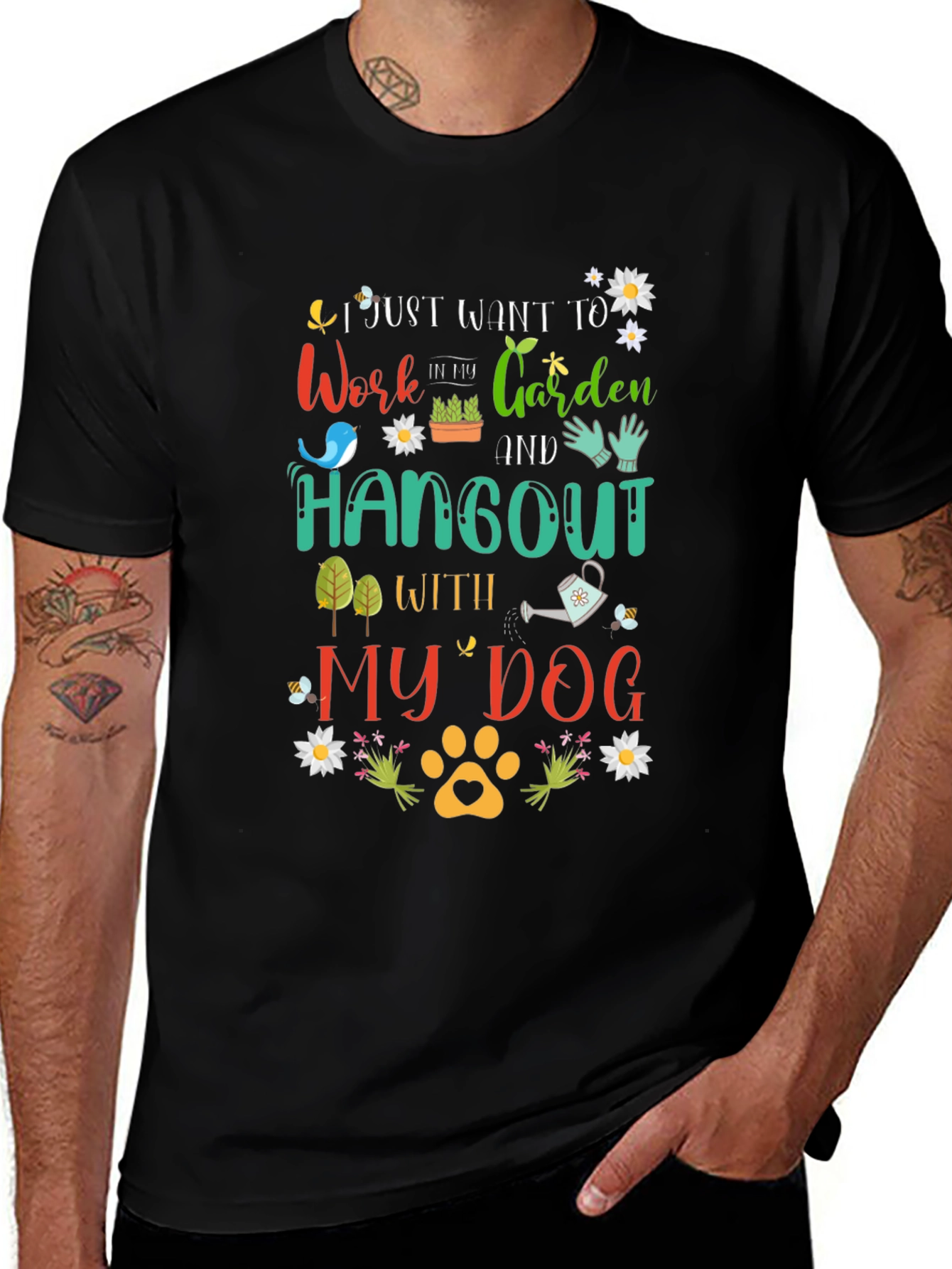 Variant 23 of Work in My Garden and Hangout with My Dog T-Shirt