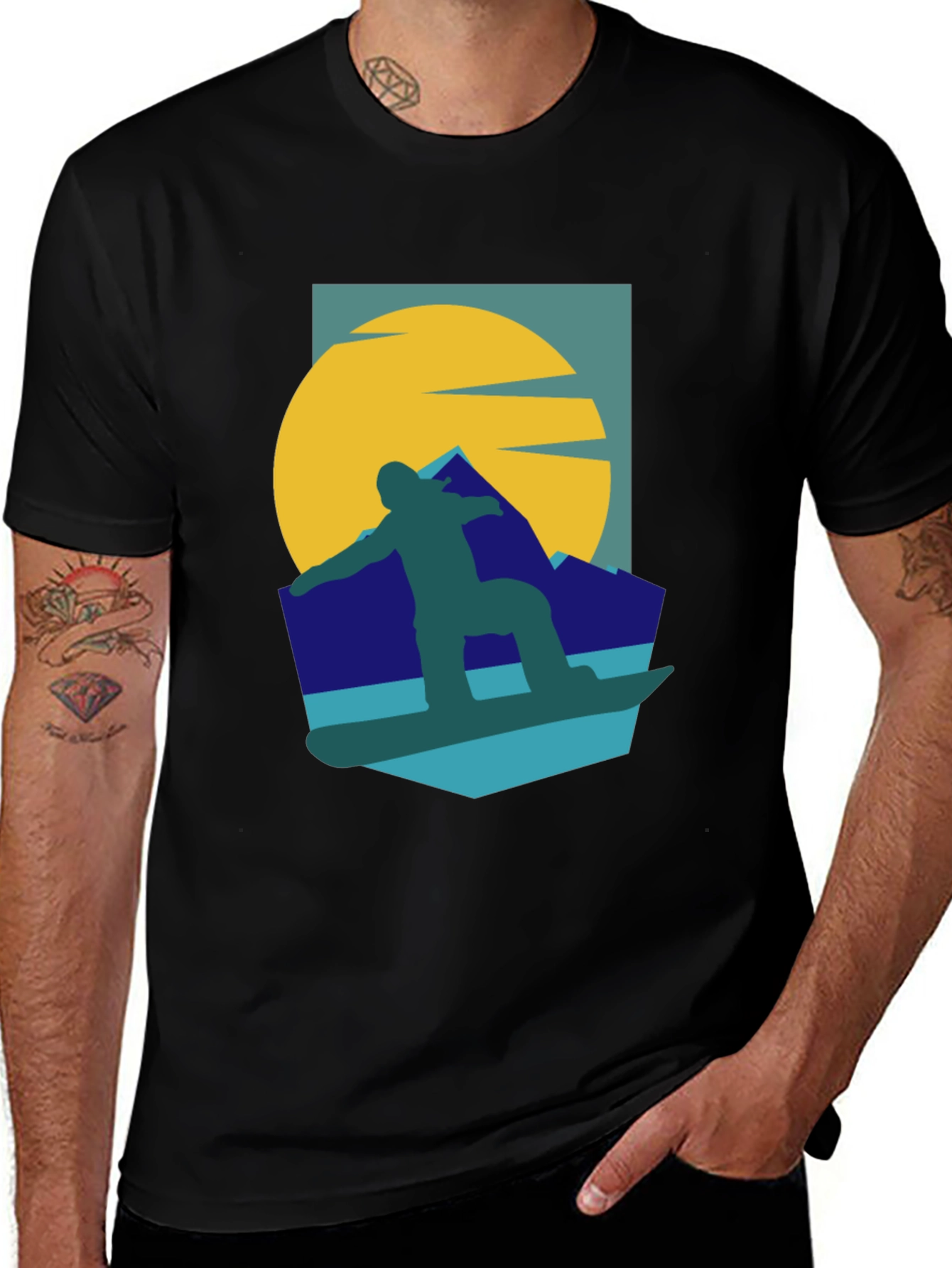 Variant 15 of Snowboarder Graphic Tee - Retro Style