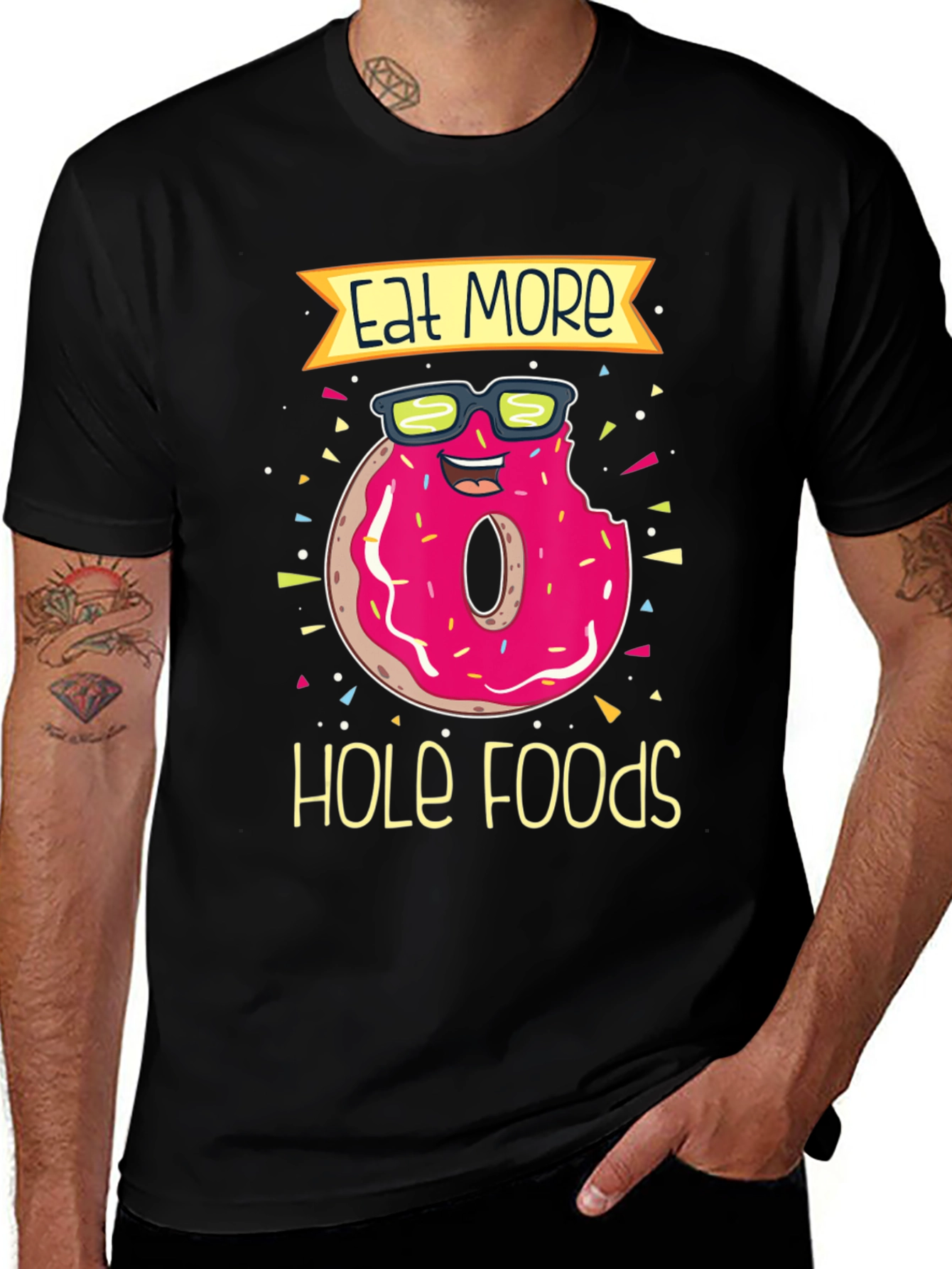 Variant 15 of Eat More Hole Foods Donut T-Shirt