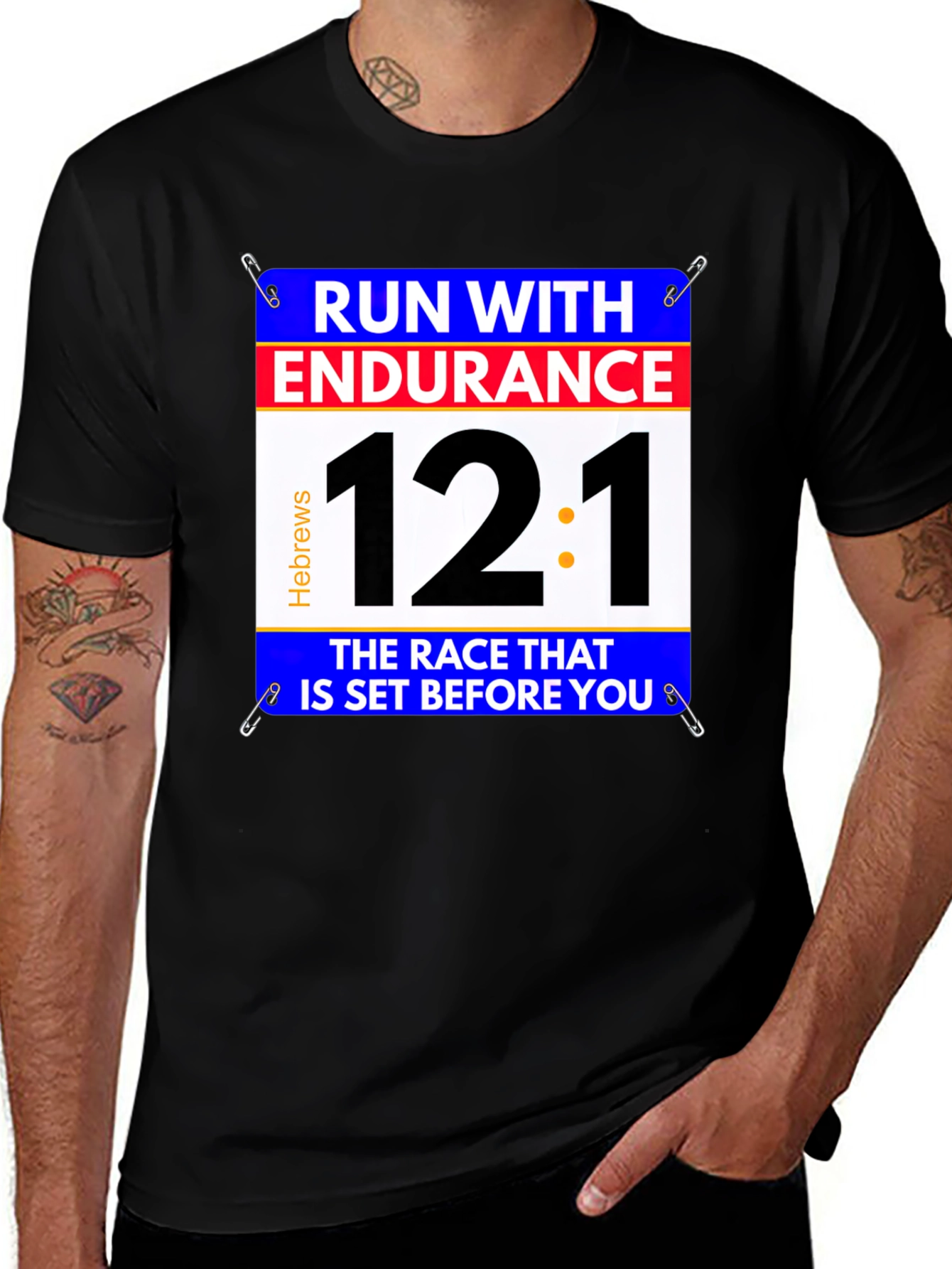 Run with Endurance Hebrews 12:1 T-Shirt