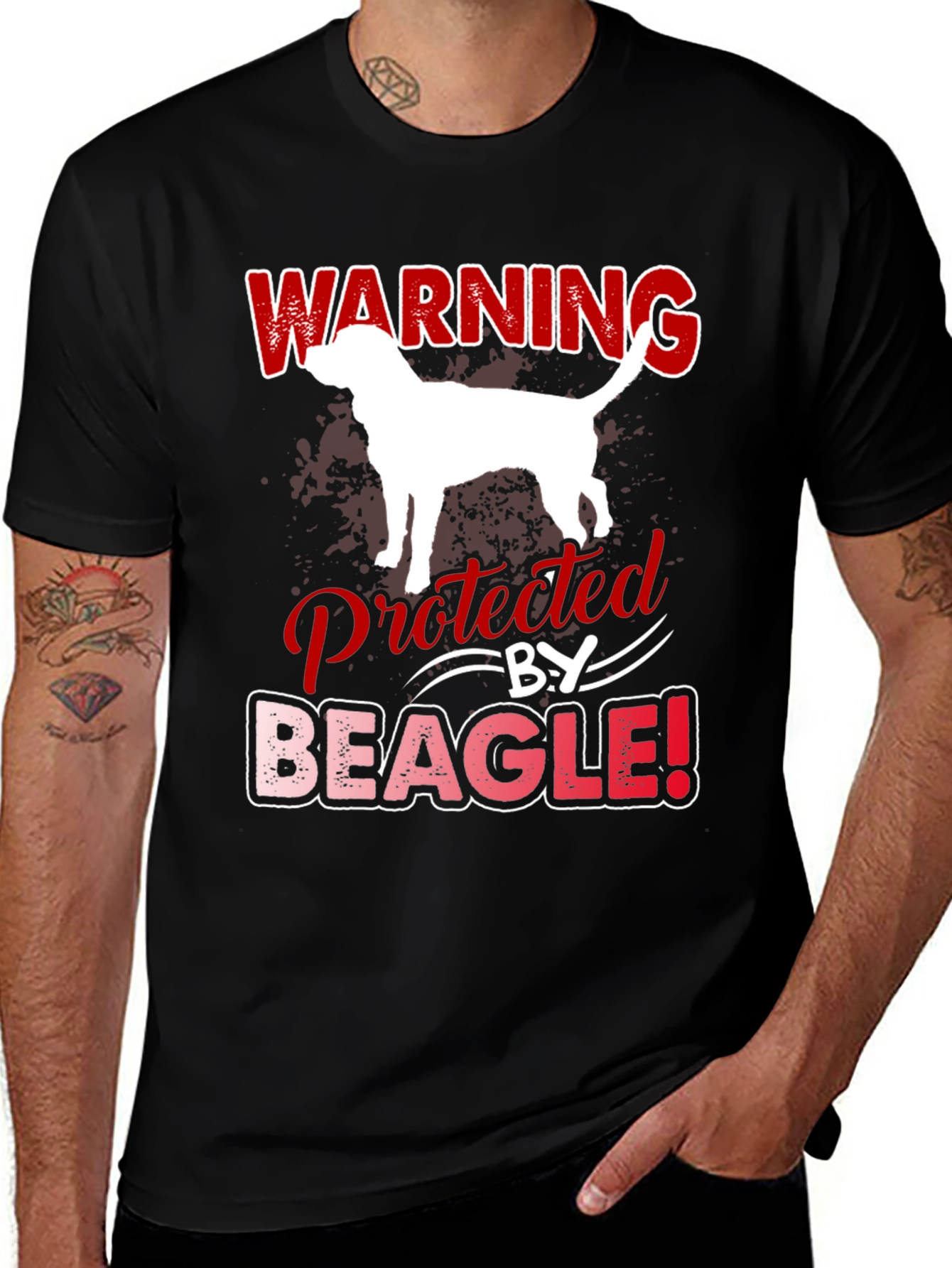 Warning Protected By Beagle T-Shirt