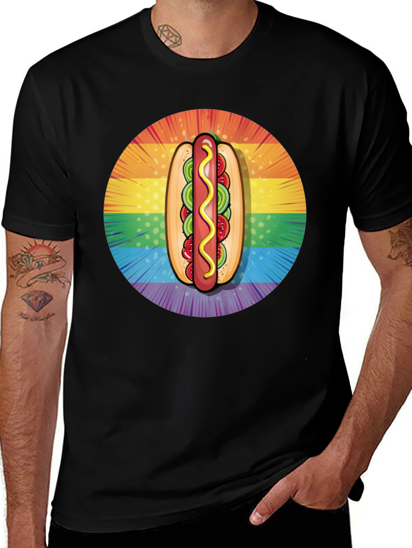 Variant 8 of Rainbow Hotdog Pride T-Shirt