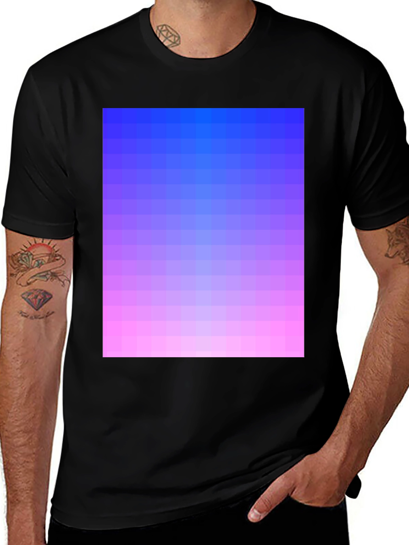 Variant 15 of Gradient Pixel Art T-Shirt - Stylish Casual Wear
