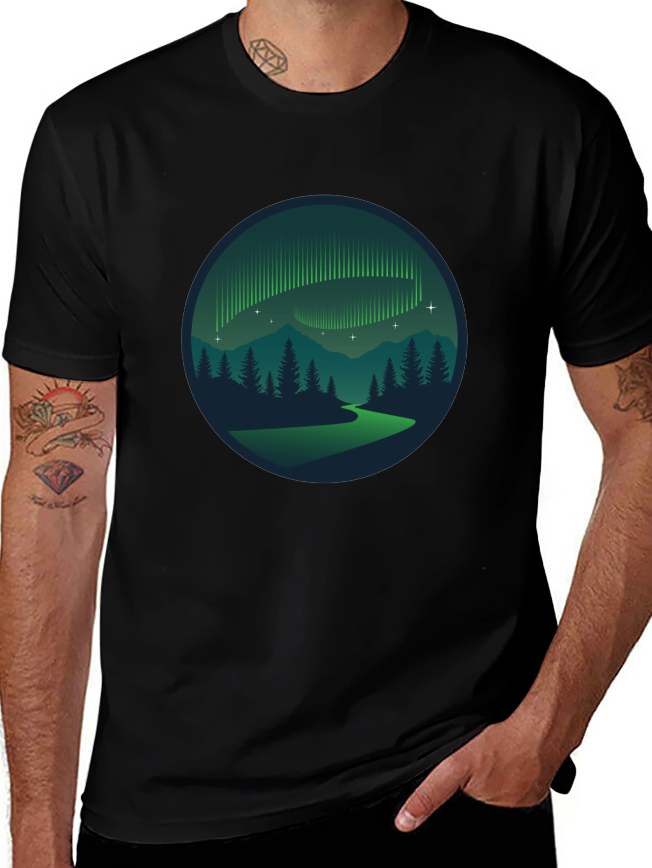 Variant 2 of Aurora Borealis Graphic T-Shirt