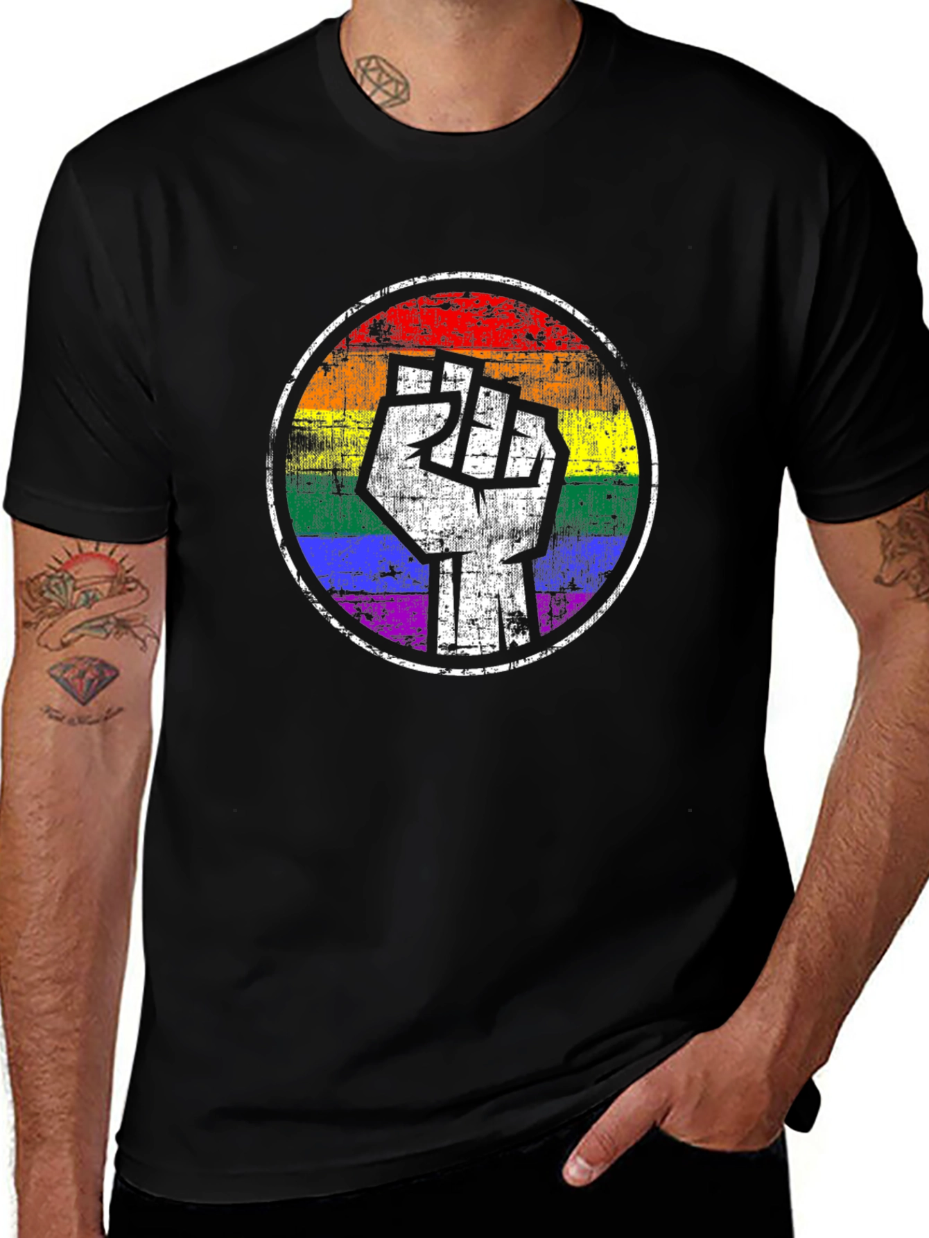 LGBT Pride Fist Black T-Shirt