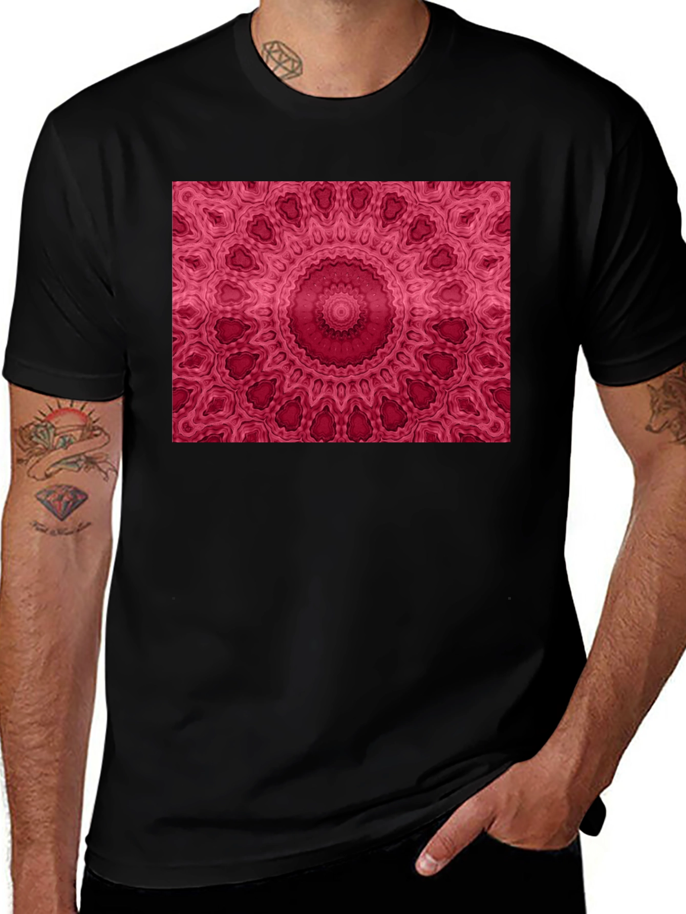 Variant 29 of Mandala Print Black Tee