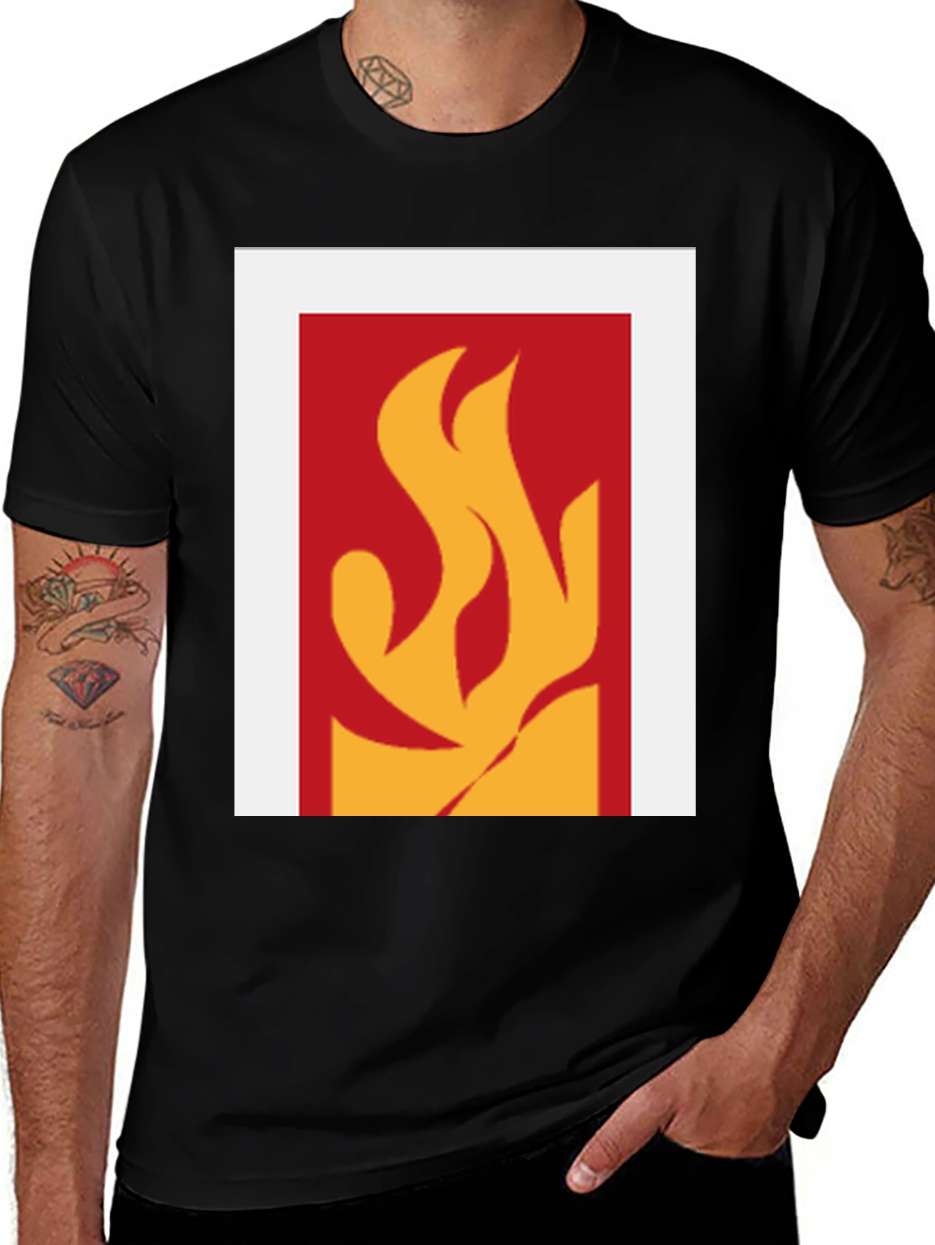 Variant 26 of Flame Graphic Black T-Shirt - Modern Style