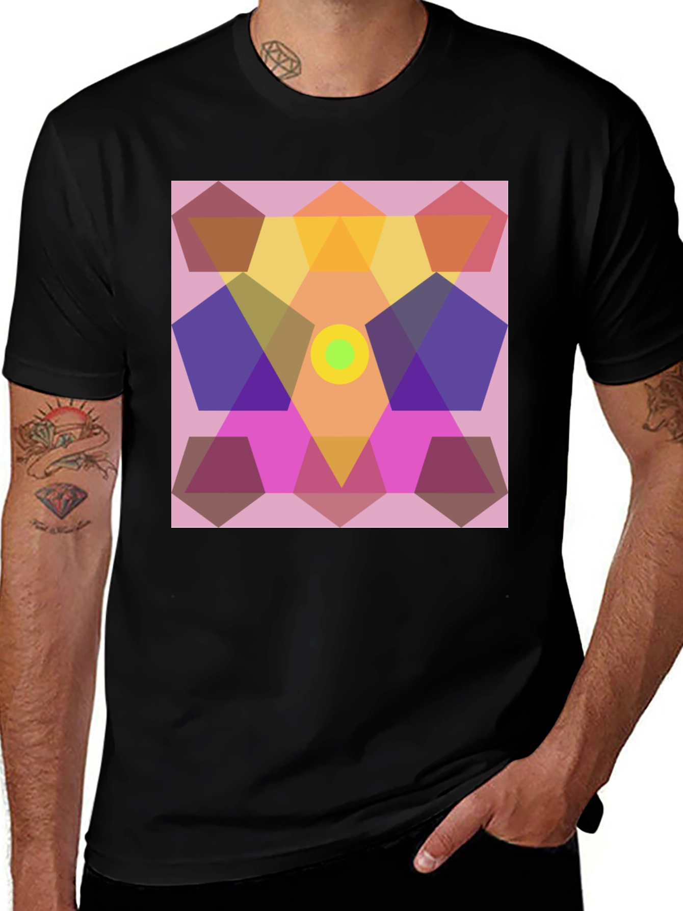 Variant 14 of Geometric Pattern T-Shirt - Abstract Design