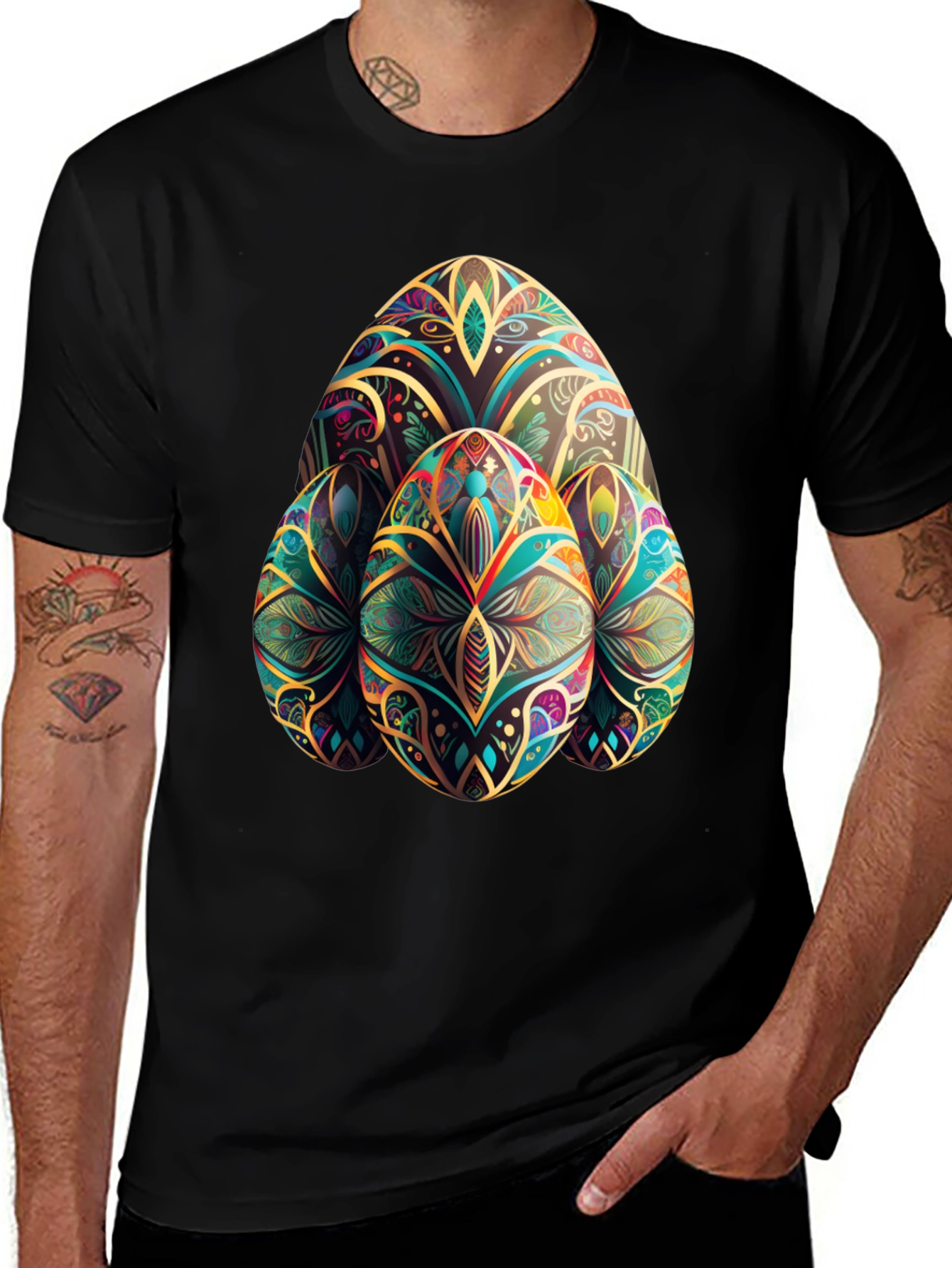 Easter Egg Art T-Shirt - Black