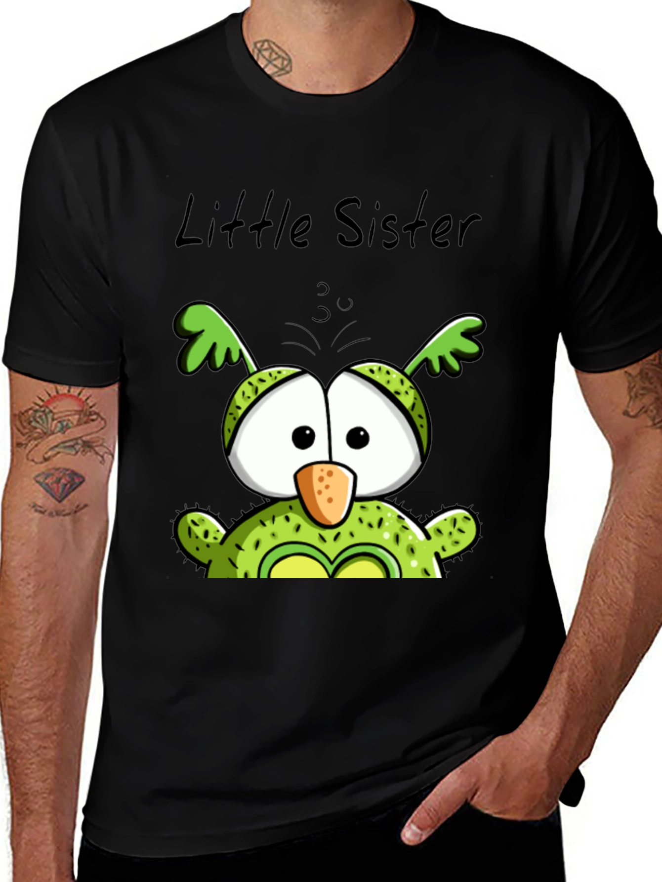Variant 12 of Little Sister Owl T-Shirt - Cute Family Tee