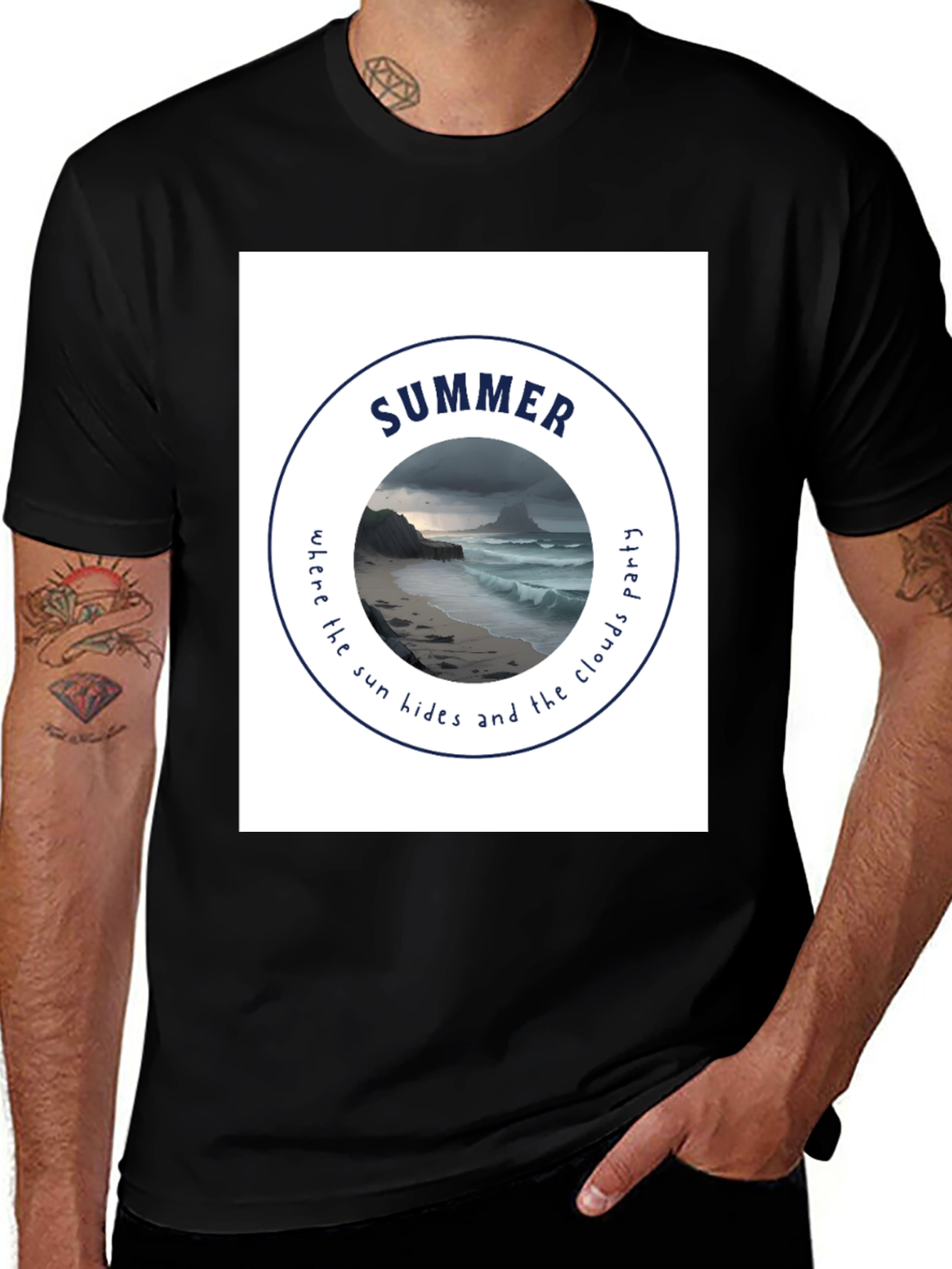 Variant 22 of Summer Beach Graphic Tee - Dark Weather Vibes