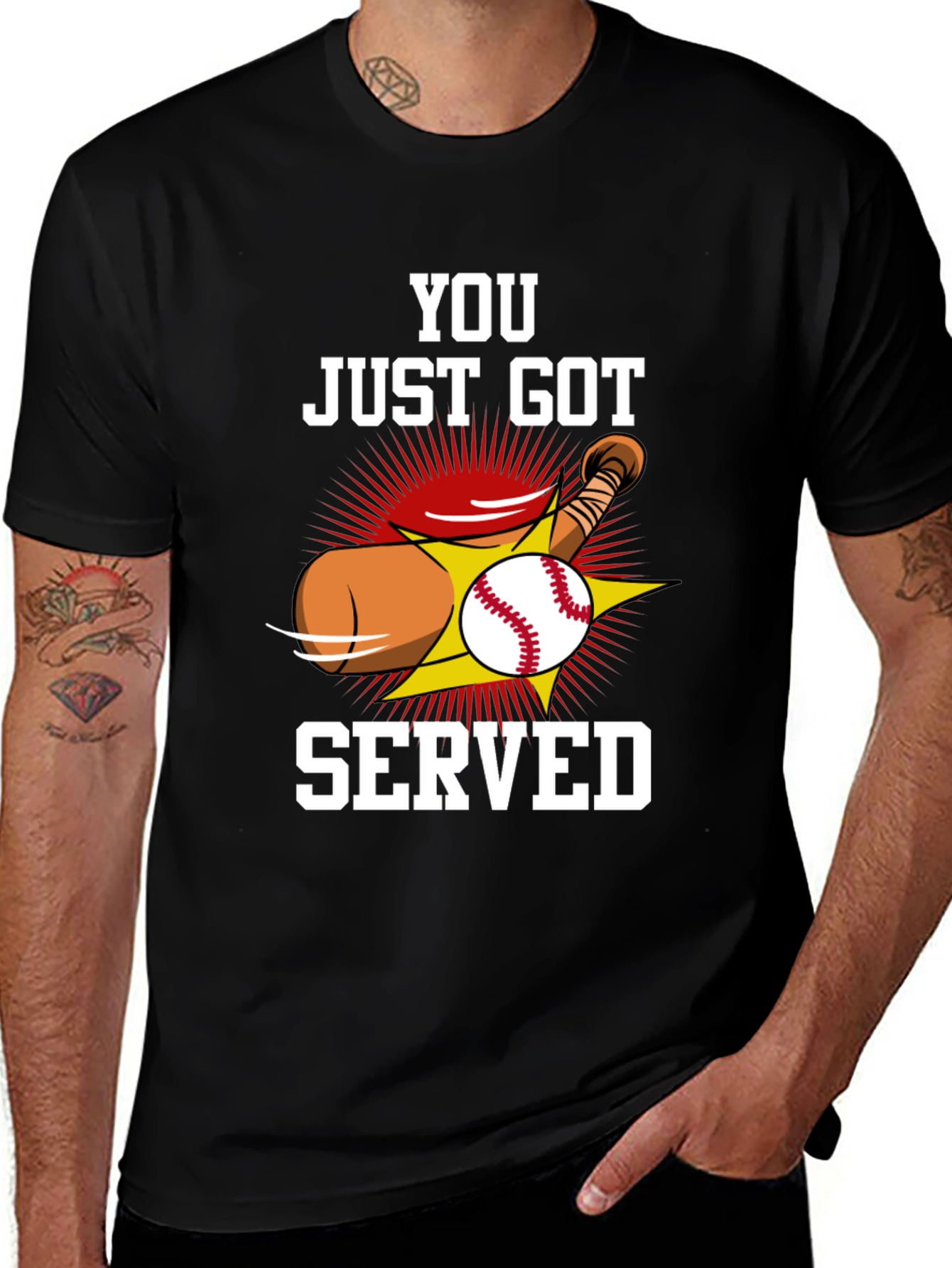 Variant 5 of You Just Got Served Baseball T-Shirt