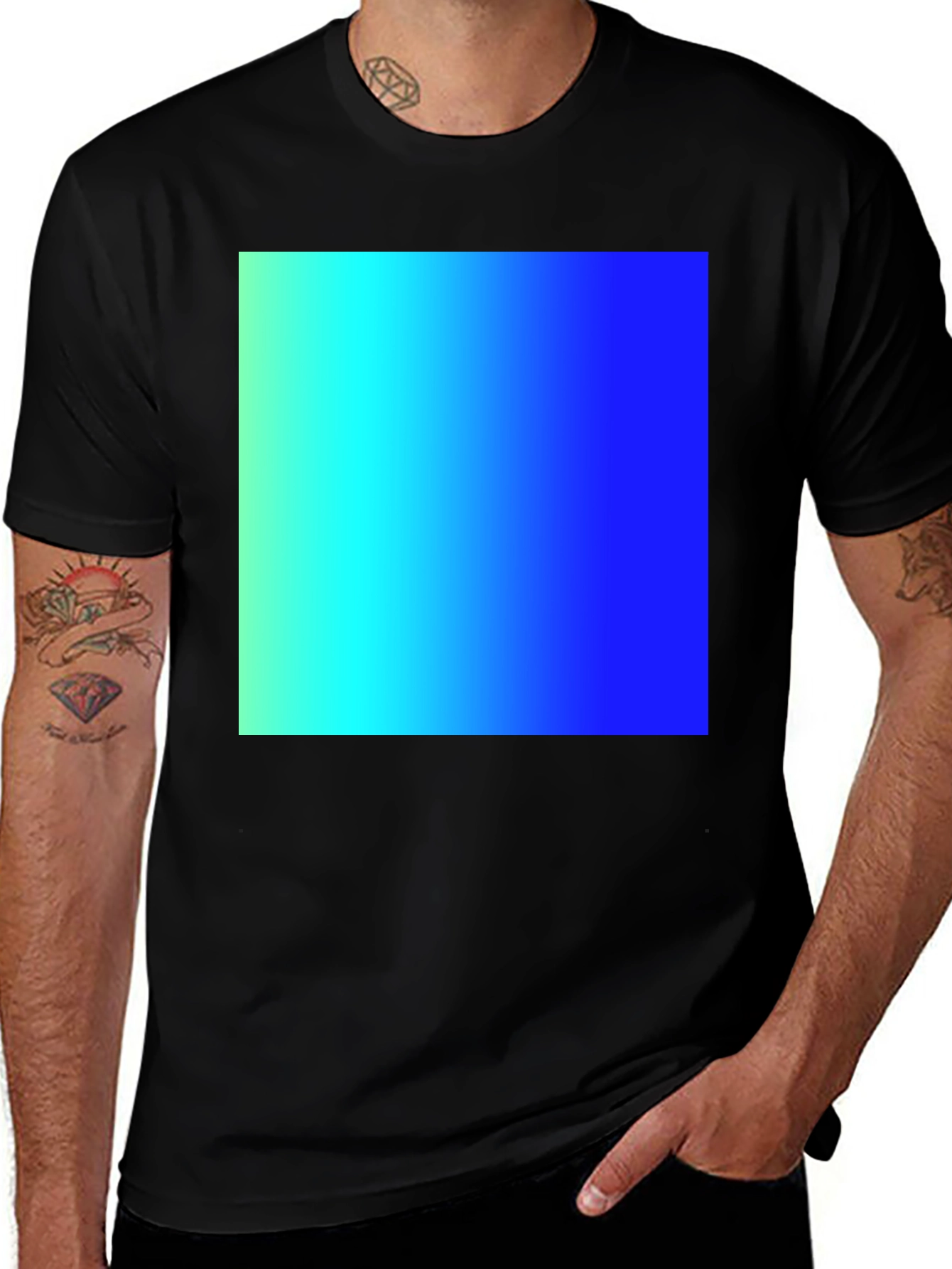 Variant 11 of Gradient Square T-Shirt - Casual Comfort, Bold Style