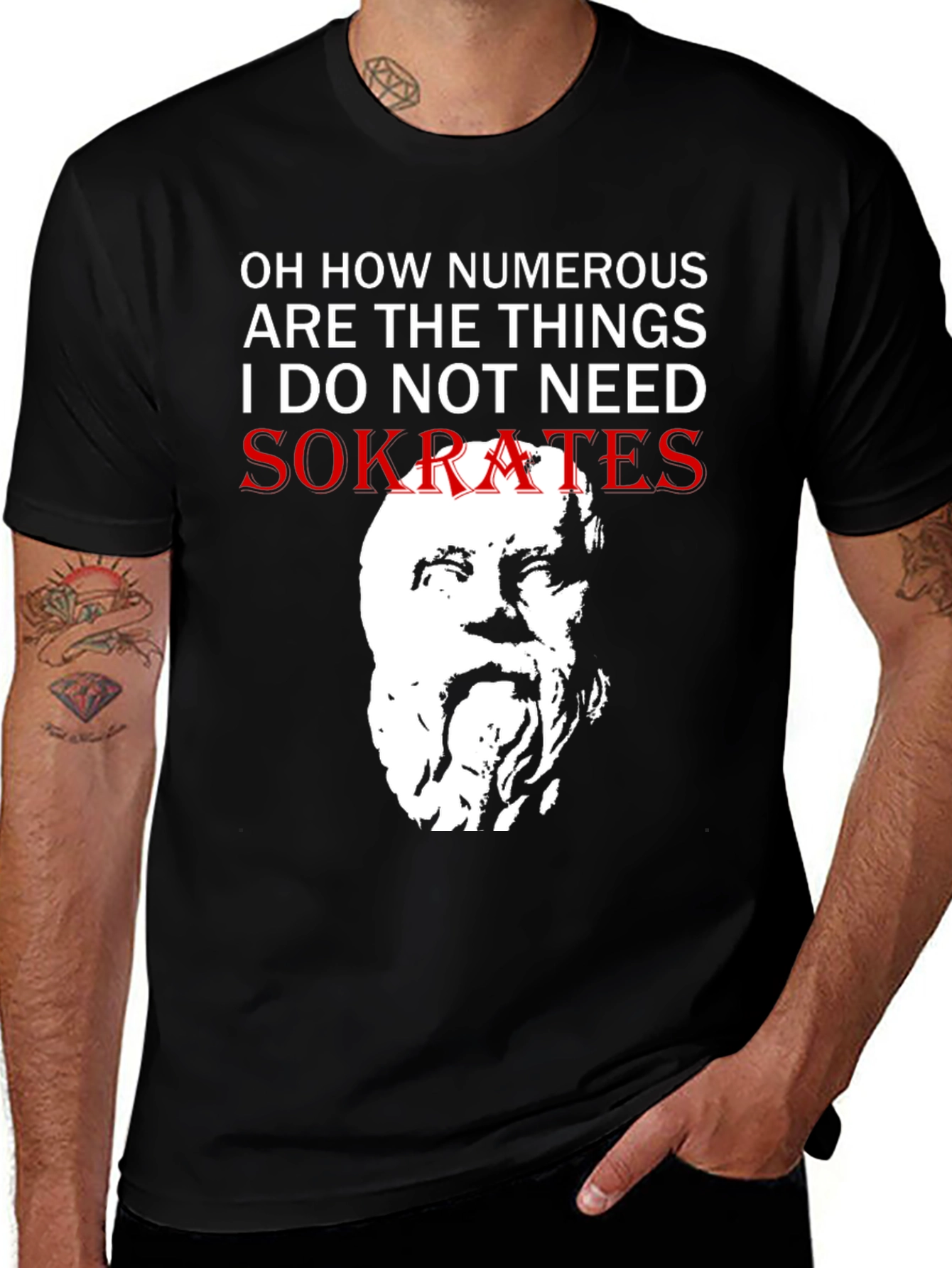 Variant 28 of Sokrates Funny Philosophy T-Shirt - Oh How Numerous