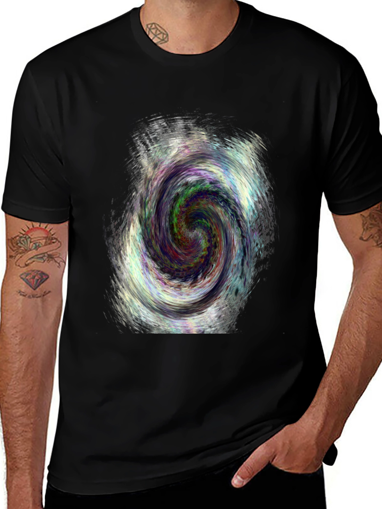 Variant 20 of Spiral Galaxy Graphic Tee - Black Cotton Blend