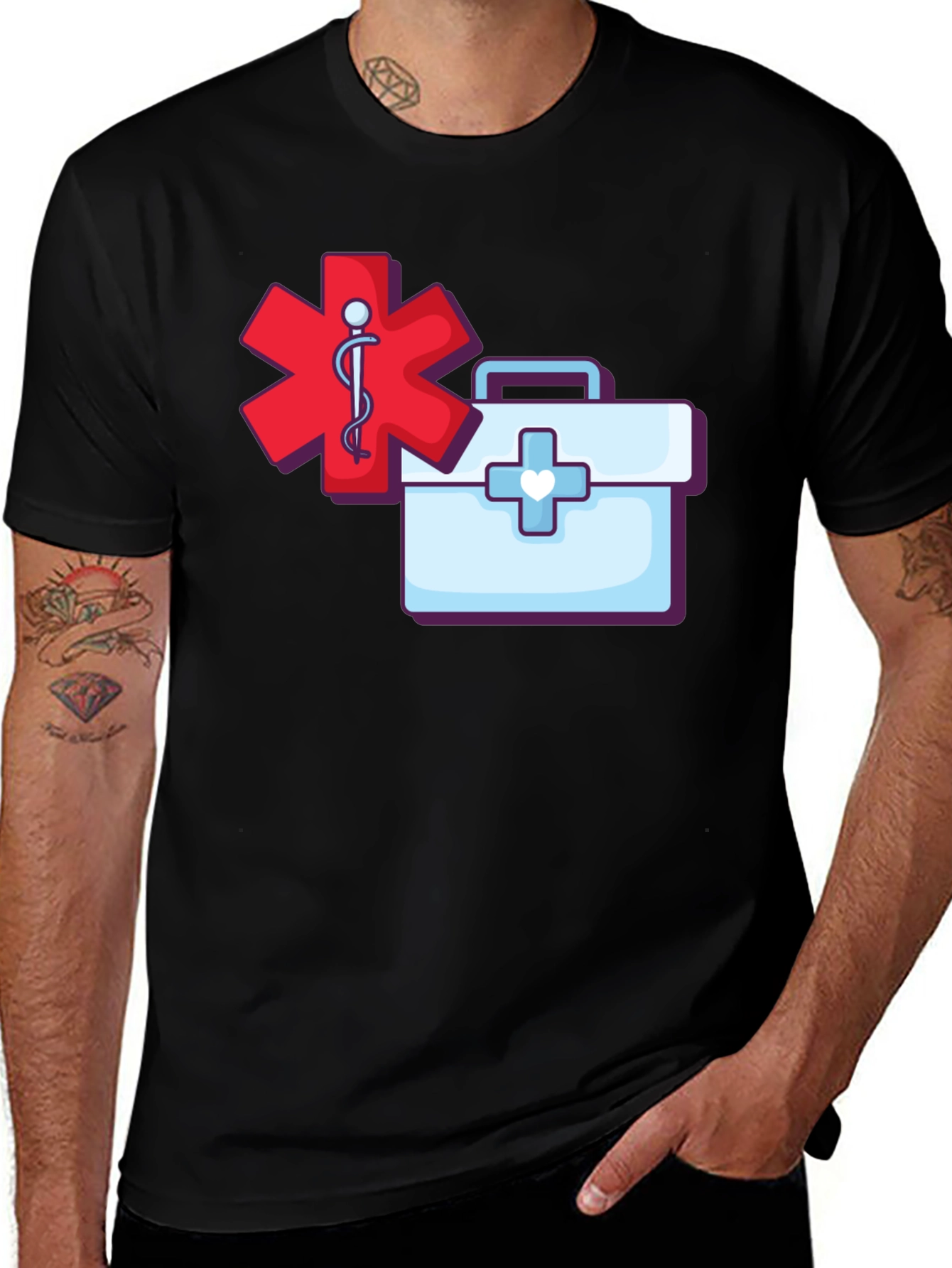 Medical Design Black T-Shirt
