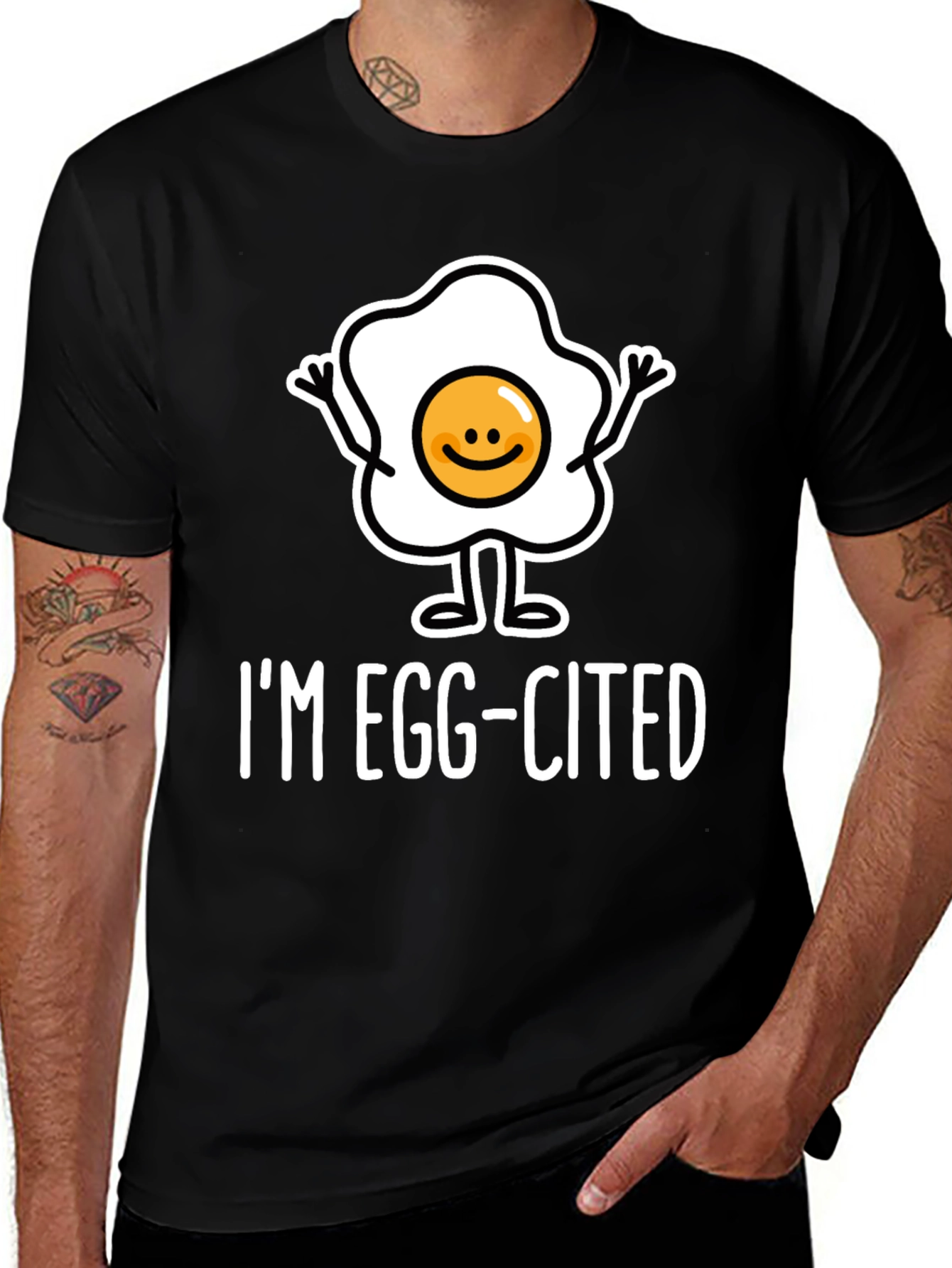 Variant 7 of I'm Egg-Cited Funny Foodie Graphic Tee
