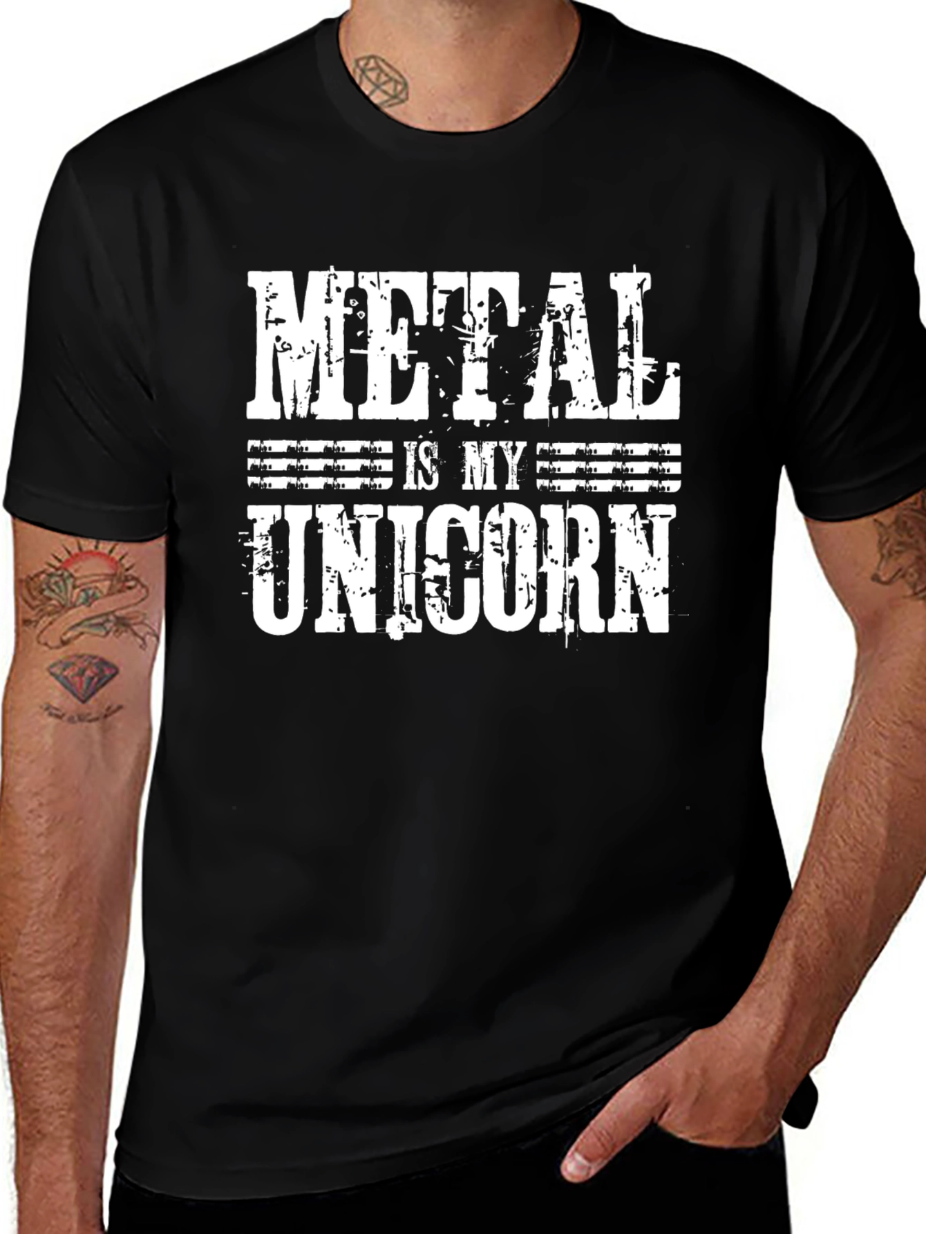 Variant 2 of Metal Is My Unicorn Black T-Shirt