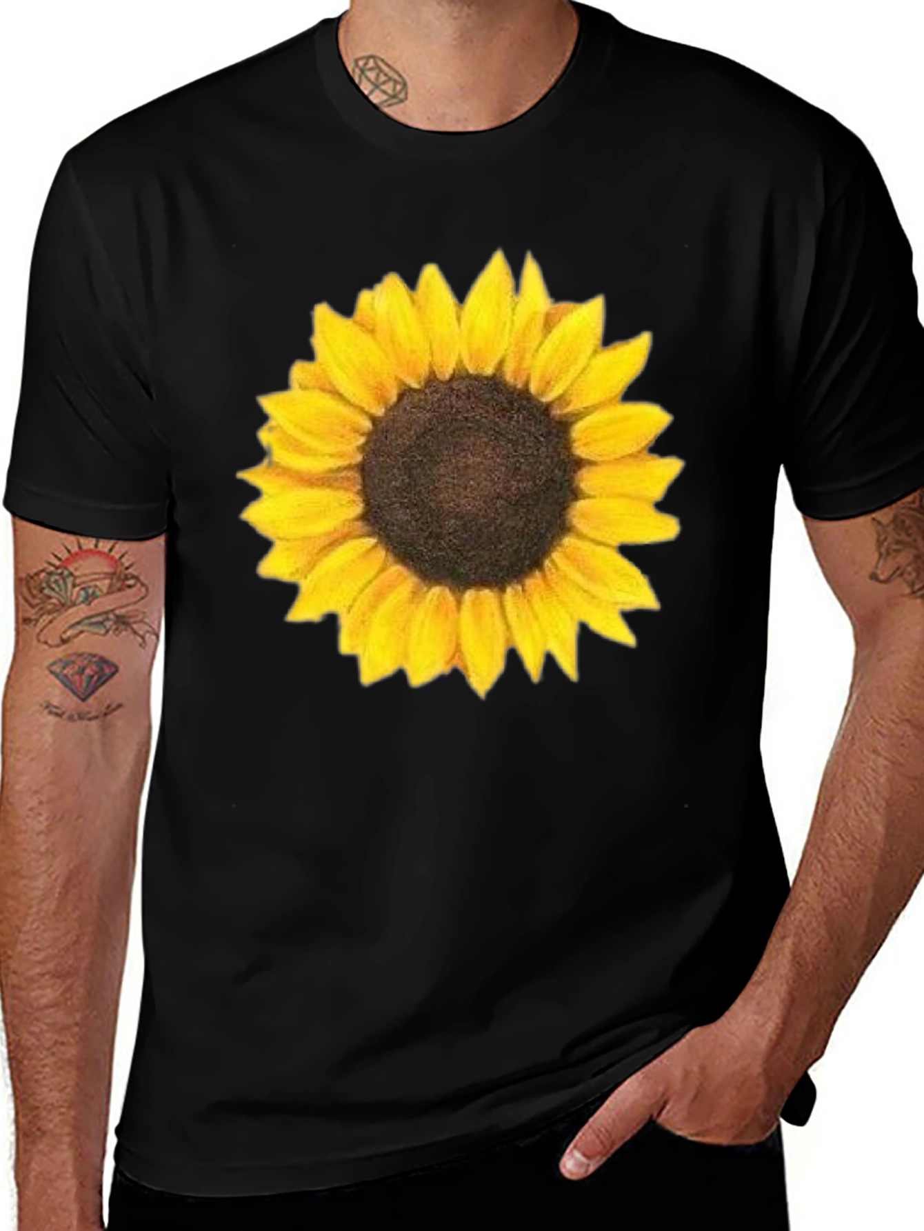 Variant 18 of Sunflower Graphic Print Black T-Shirt