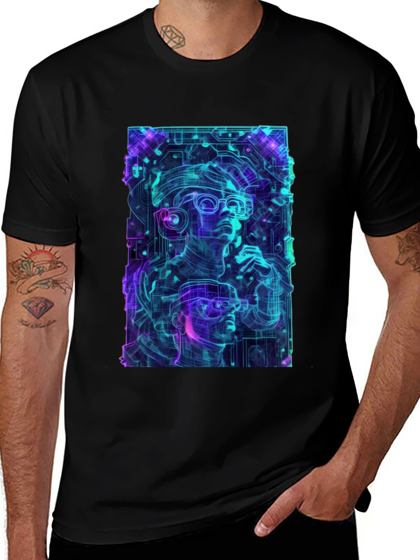 Variant 18 of Cyberpunk VR Headset Graphic T-Shirt