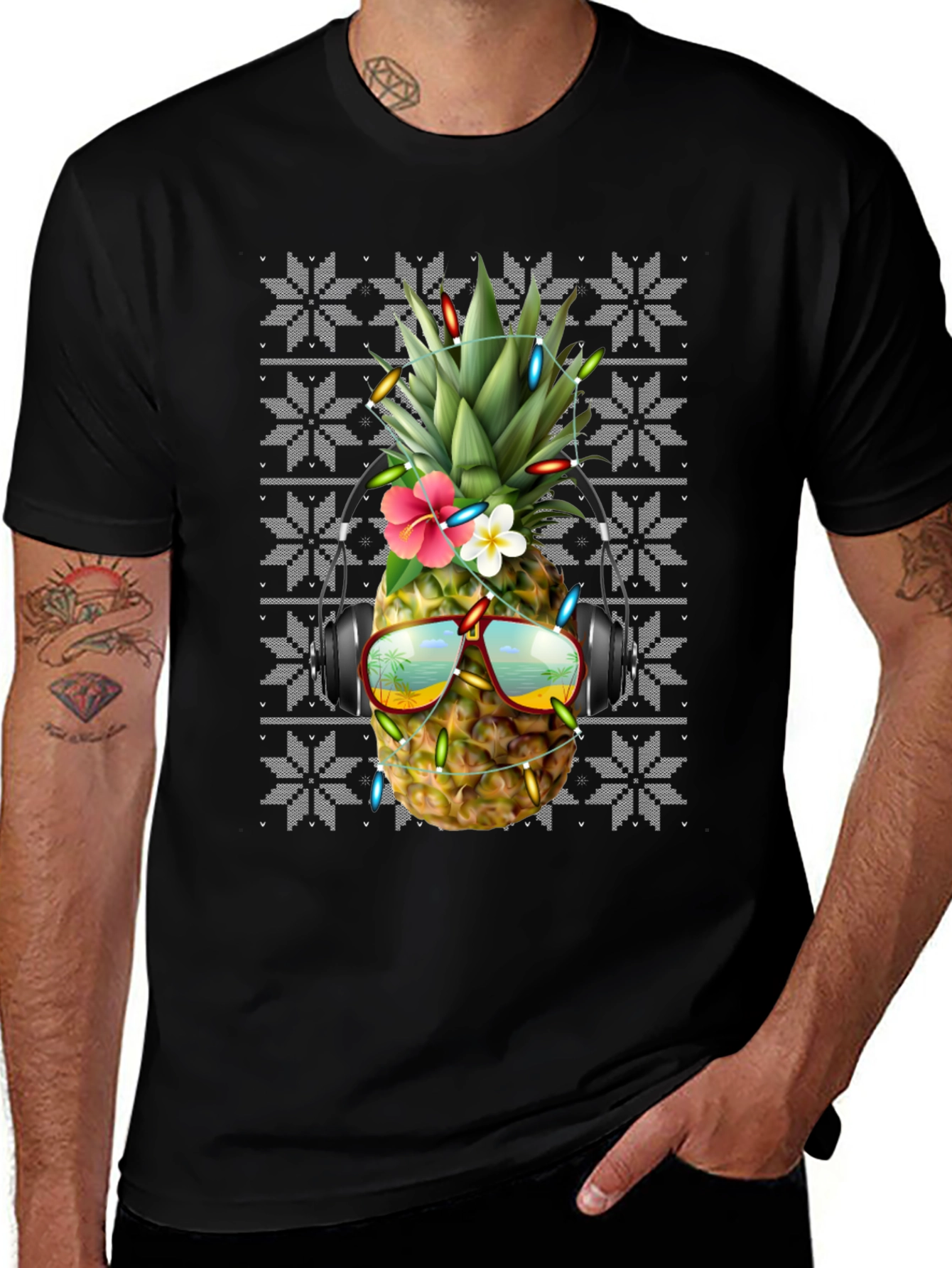 Variant 14 of Tropical Pineapple Headphone Tee