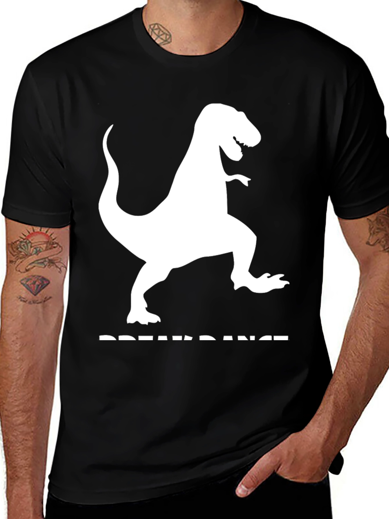 Dino Break Dance Graphic Tee - Black