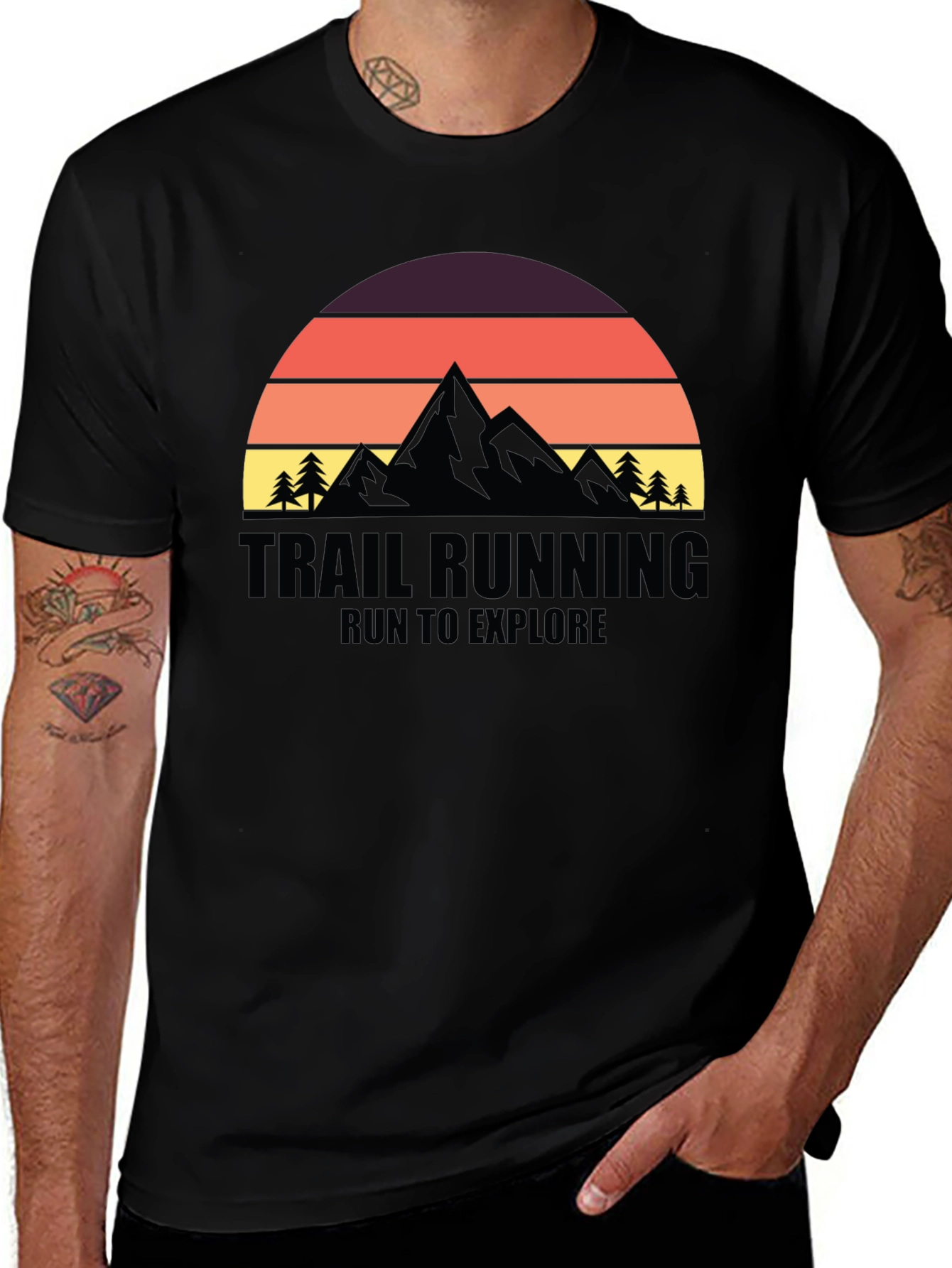 Variant 25 of Trail Running Adventure Tee: Run to Explore