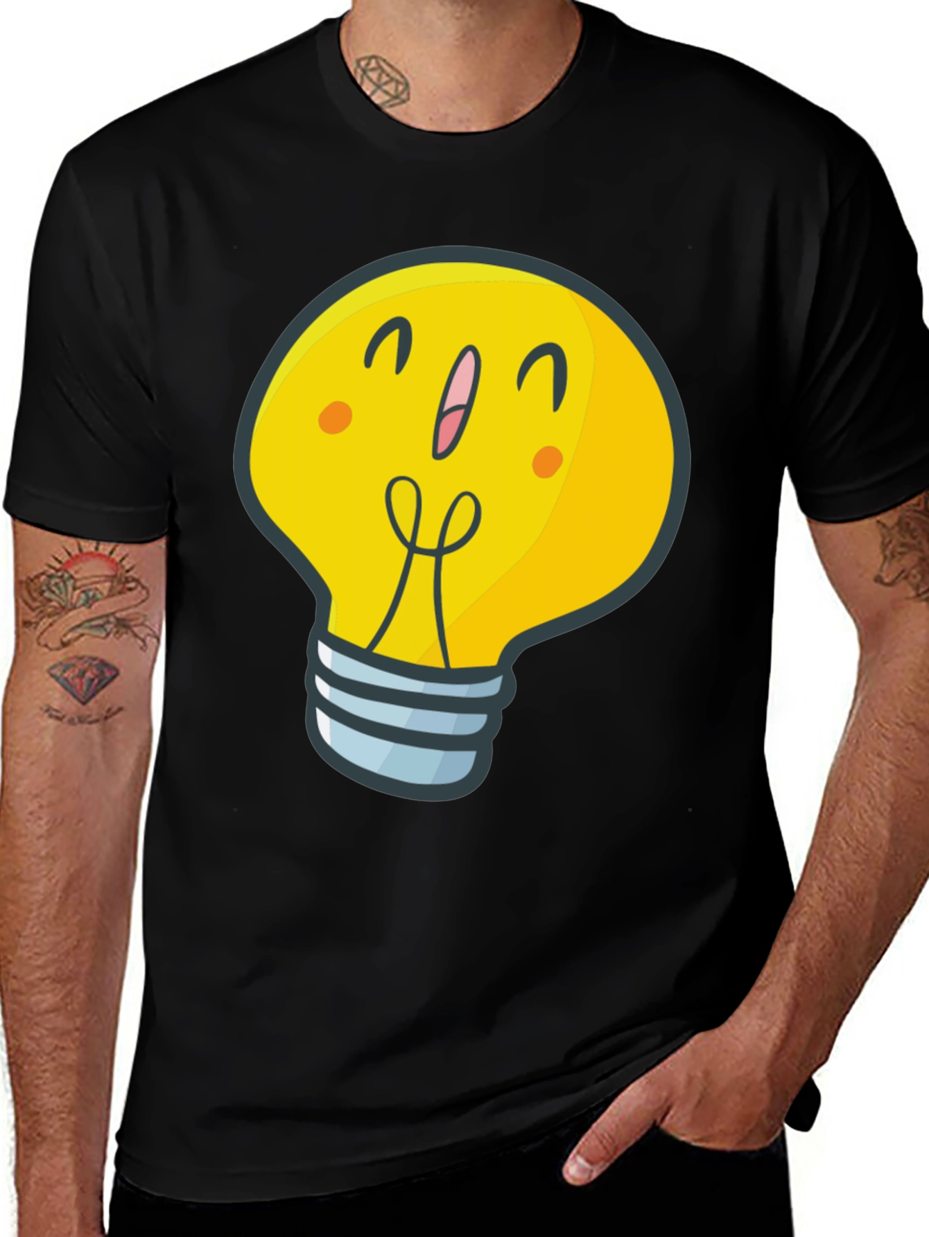 Variant 16 of Fun Cartoon Light Bulb Graphic Tee