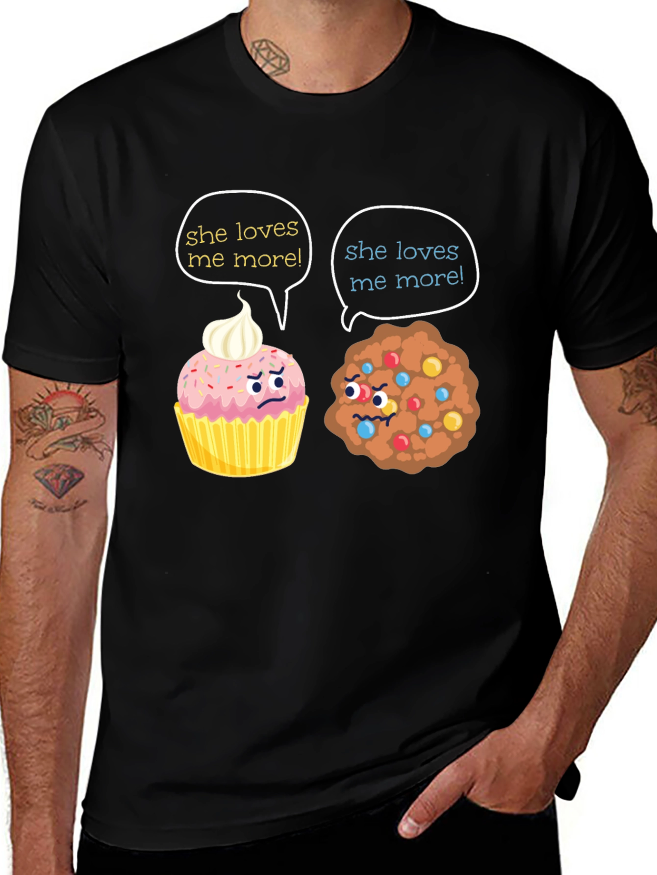 Variant 22 of Funny She Loves Me More Cupcake vs Cookie T-Shirt