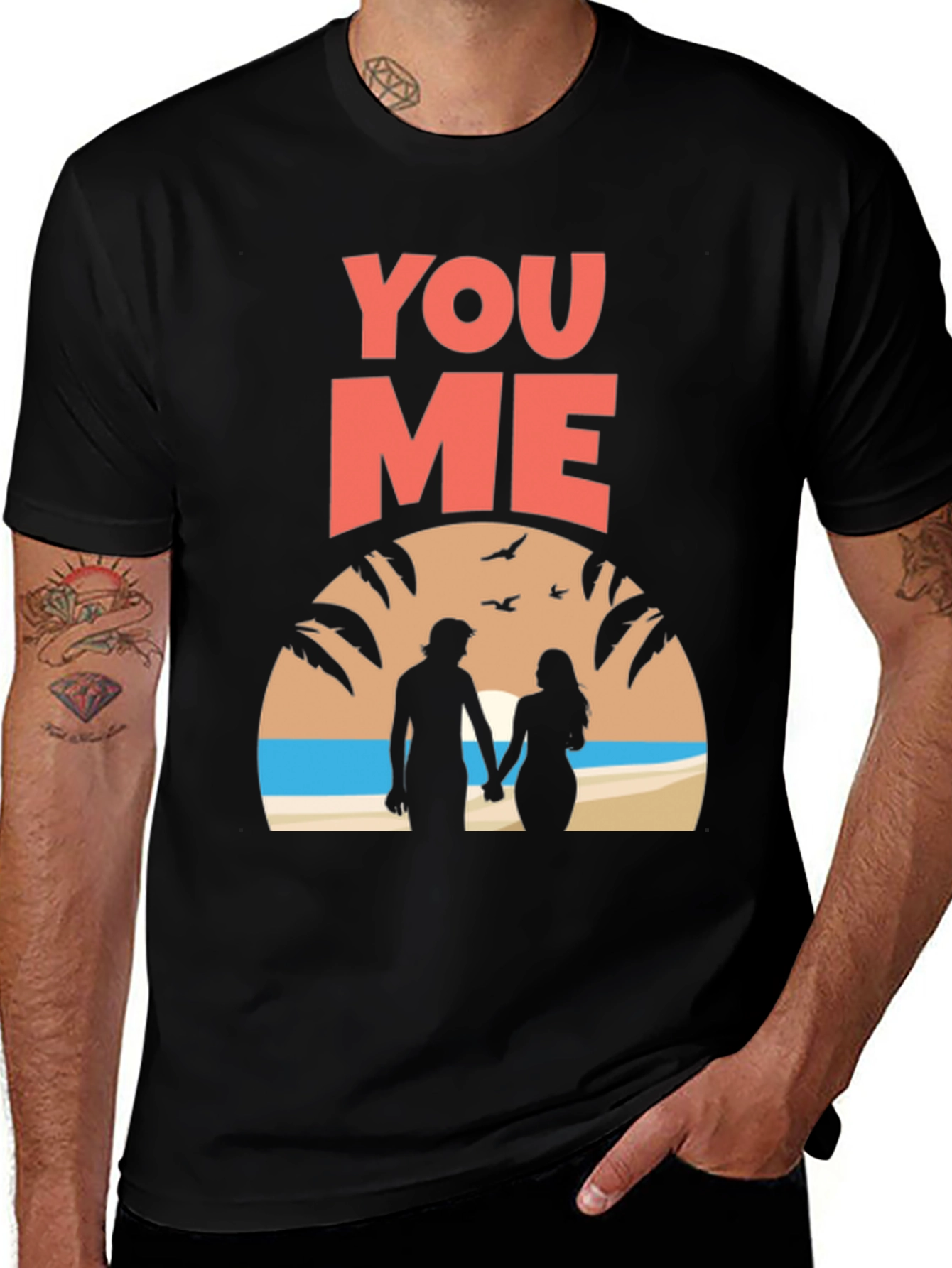 Variant 27 of You & Me Beach Silhouette Graphic T-Shirt