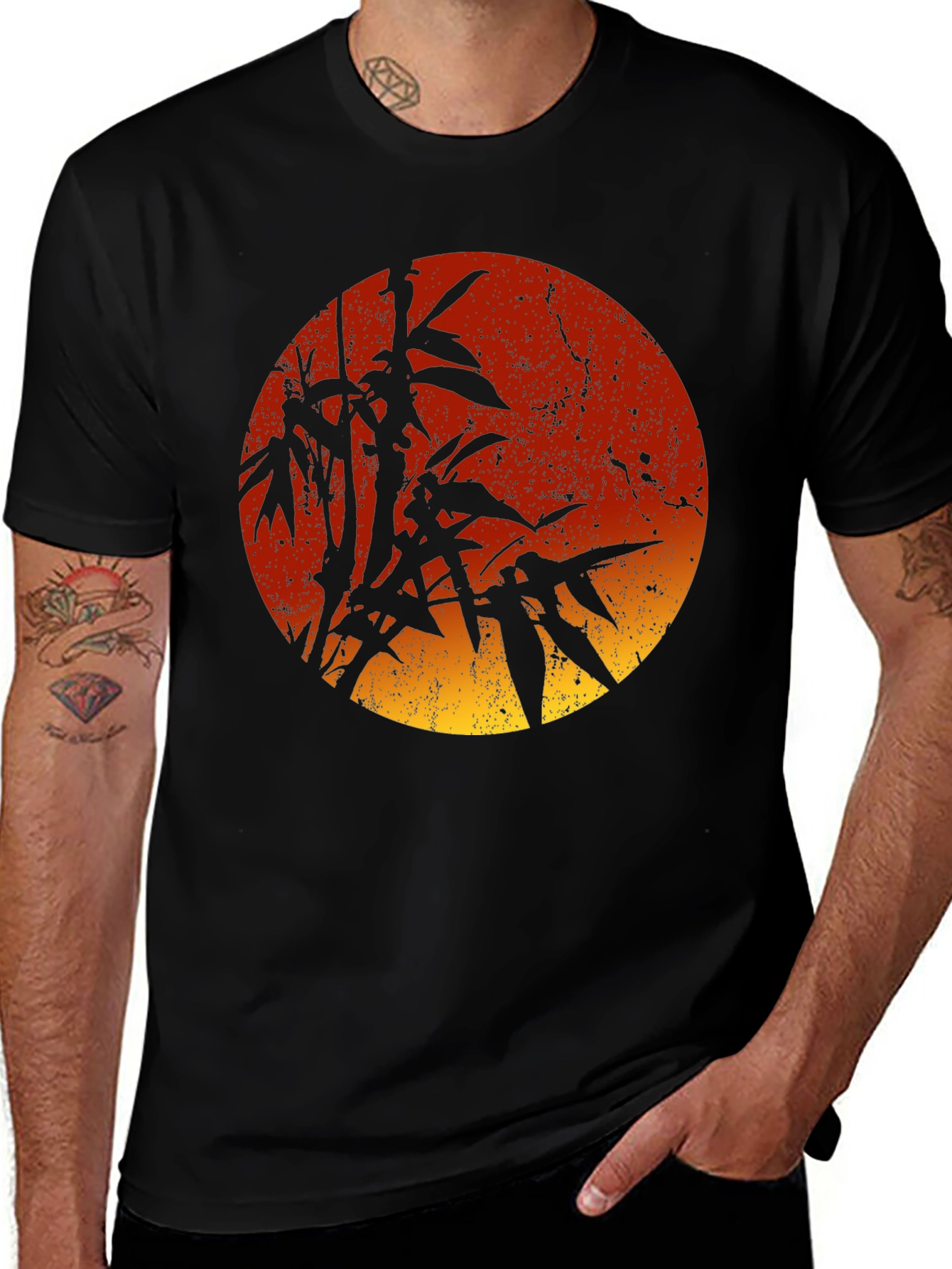 Variant 28 of Bamboo Sunset Graphic Tee - Stylish Men's T-Shirt