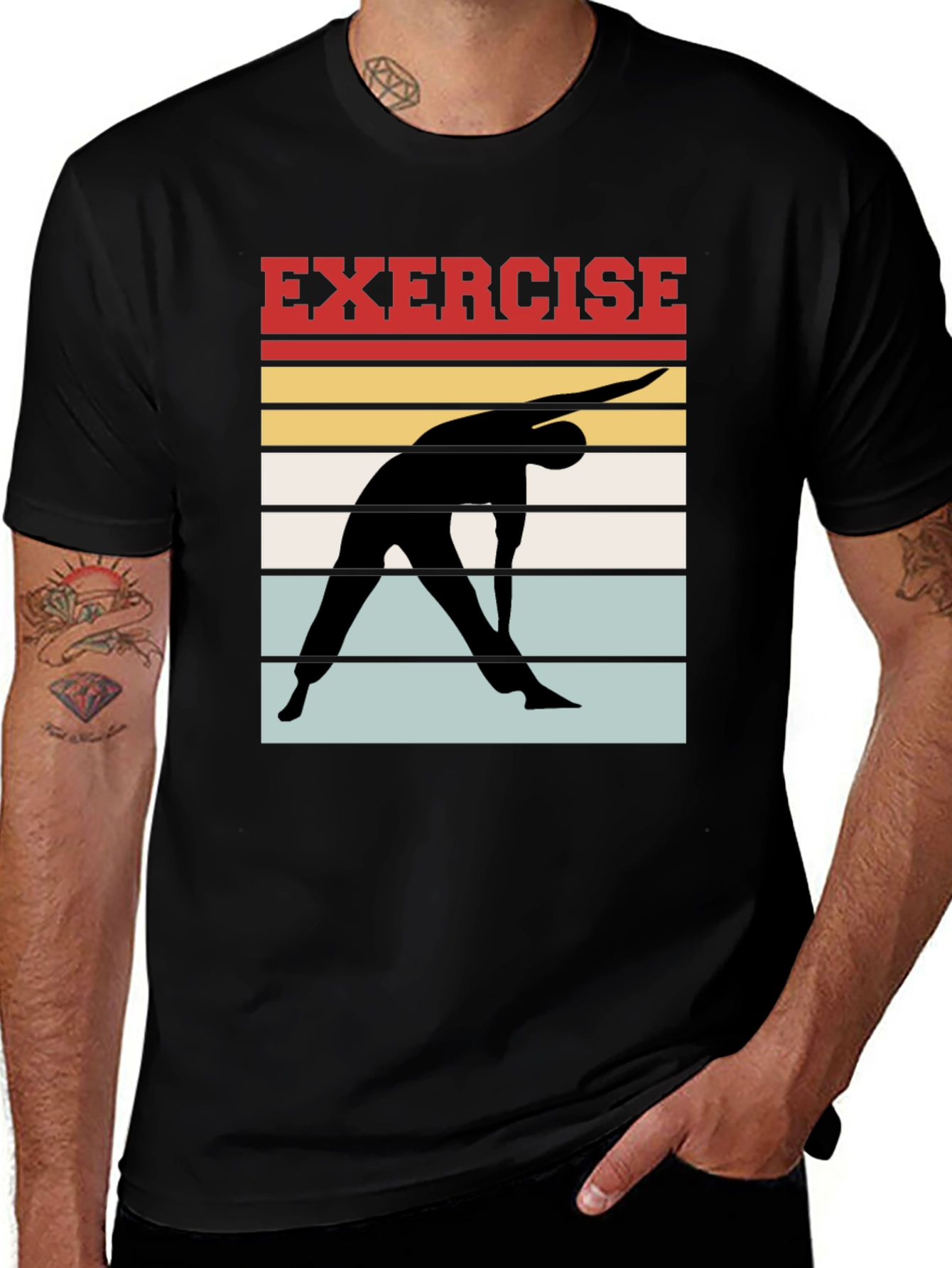 Variant 27 of Exercise Graphic Tee - Retro Workout Shirt