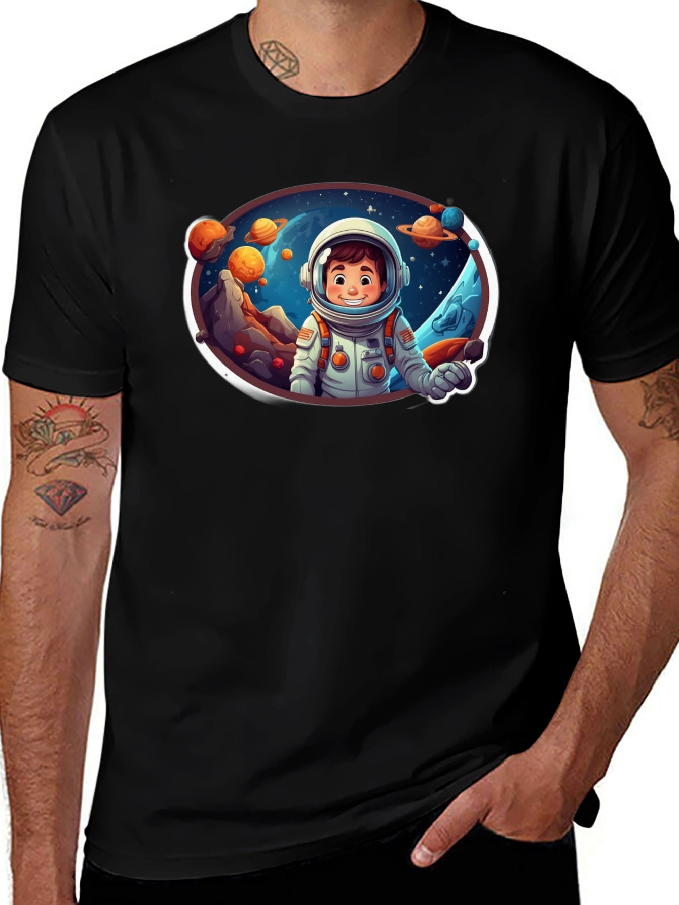 Variant 15 of Astronaut Boy Graphic Tee - Explore the Universe in Style!