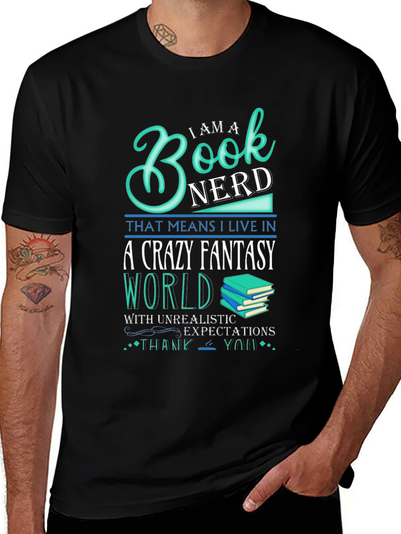 Variant 16 of Book Nerd Crazy Fantasy World T-Shirt