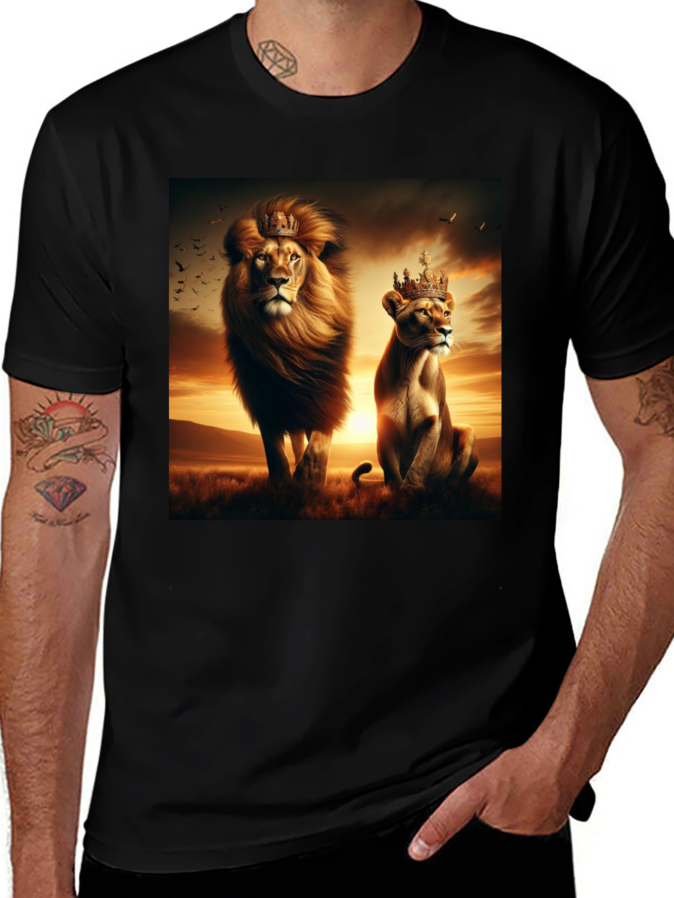 Variant 25 of King and Queen Lion Graphic T-Shirt