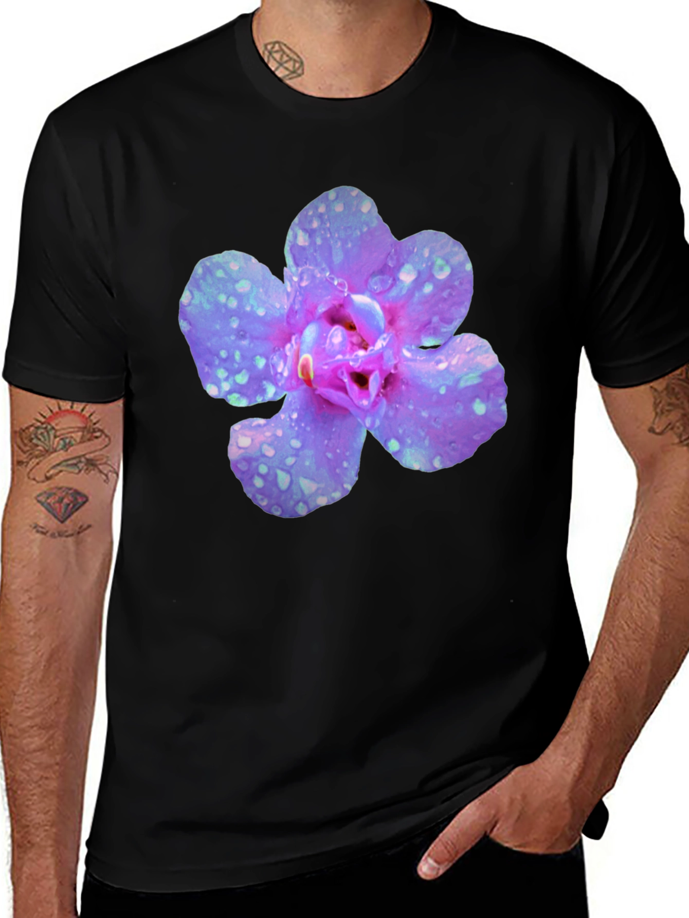 Variant 23 of Floral Black T-Shirt for Men