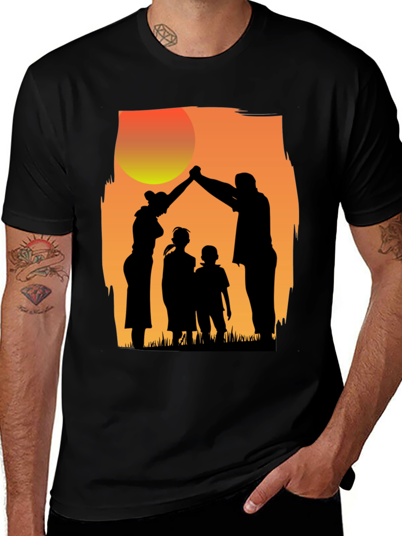 Variant 25 of Family Silhouette Graphic Tee