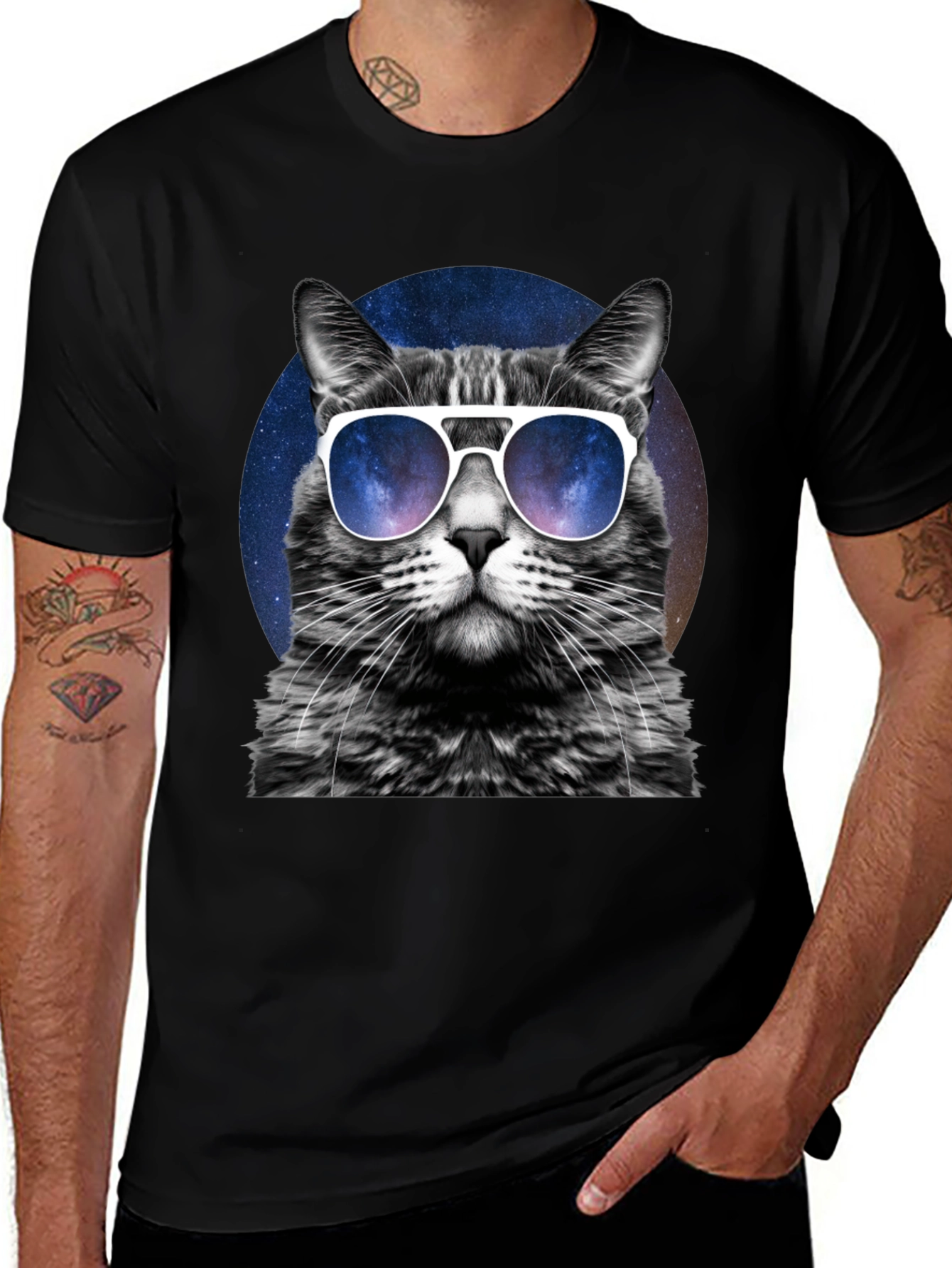 Variant 21 of Cool Cat T-Shirt - Galaxy Shades