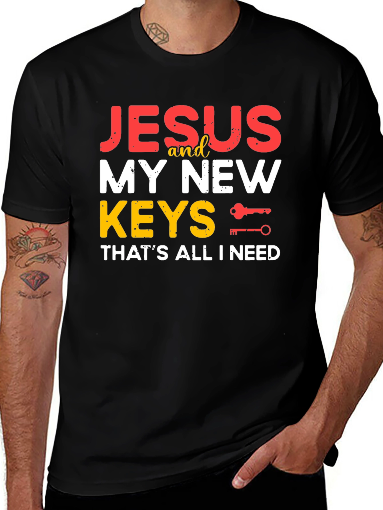 Jesus and My New Keys Graphic T-Shirt