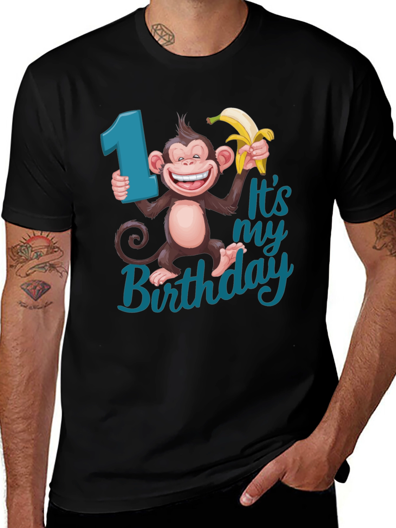 First Birthday Monkey T-Shirt - Cute Party Tee