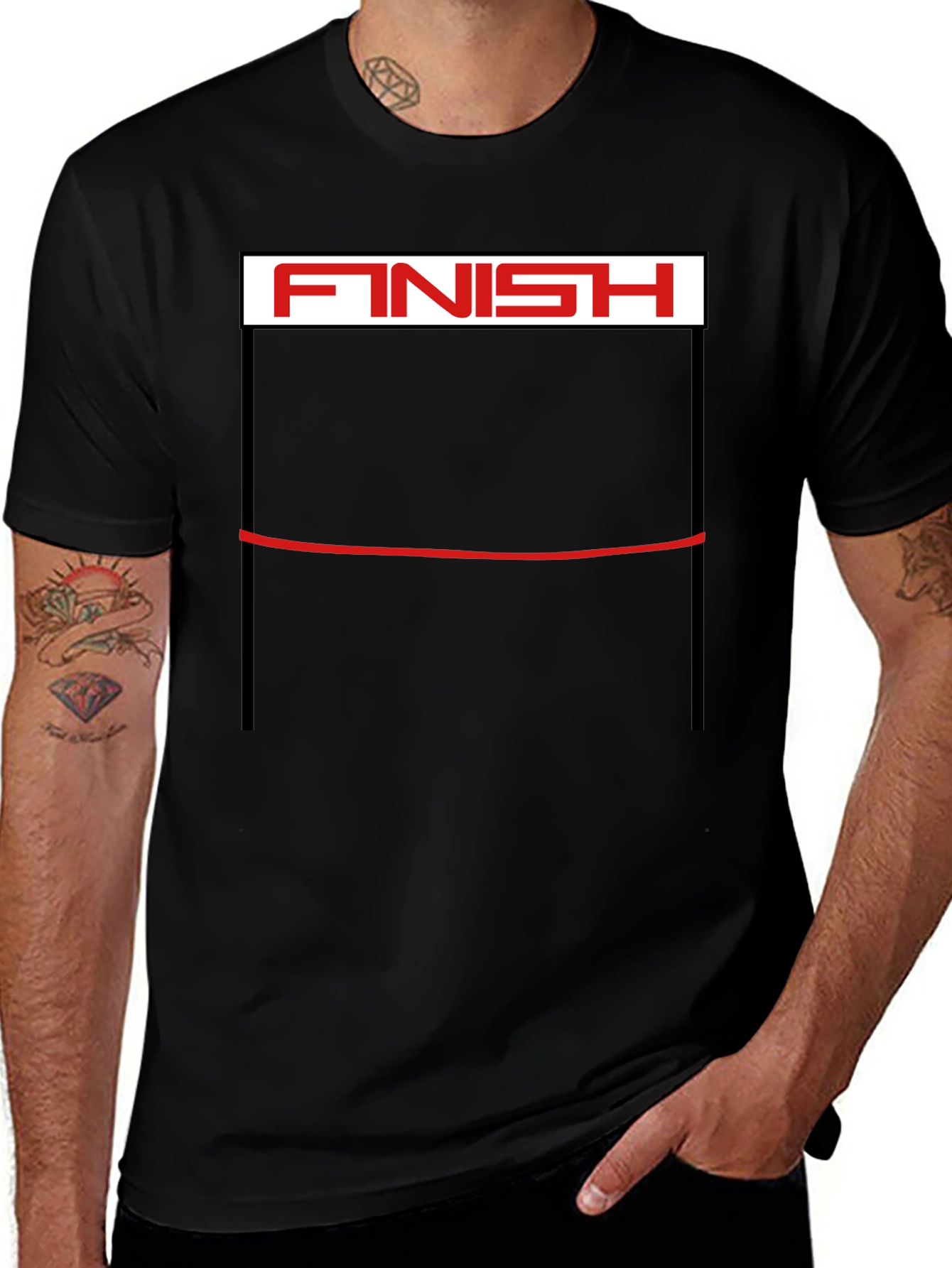 Variant 26 of Finish Line T-Shirt - Black Graphic Tee