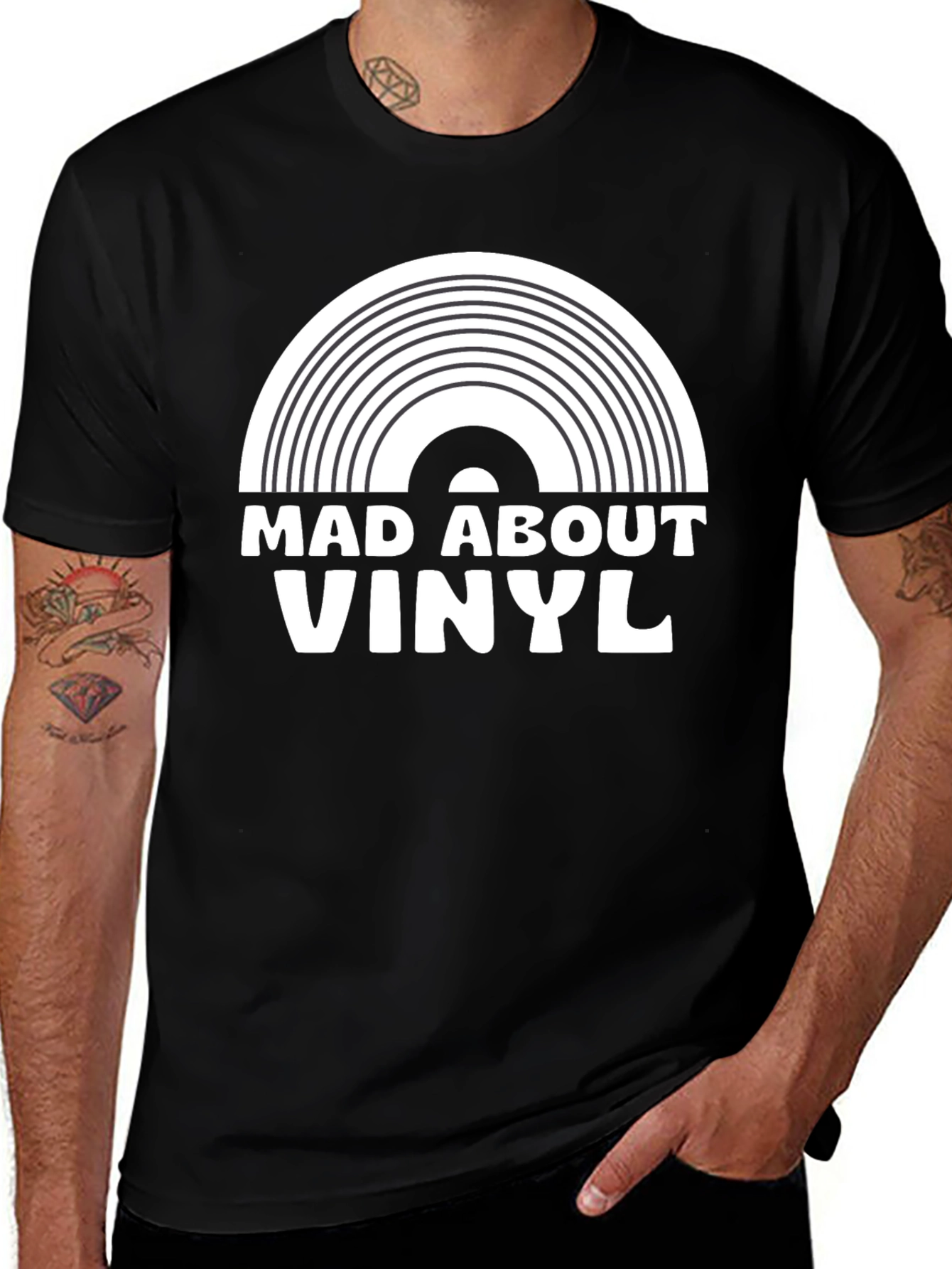 Variant 2 of Mad About Vinyl Black T-Shirt