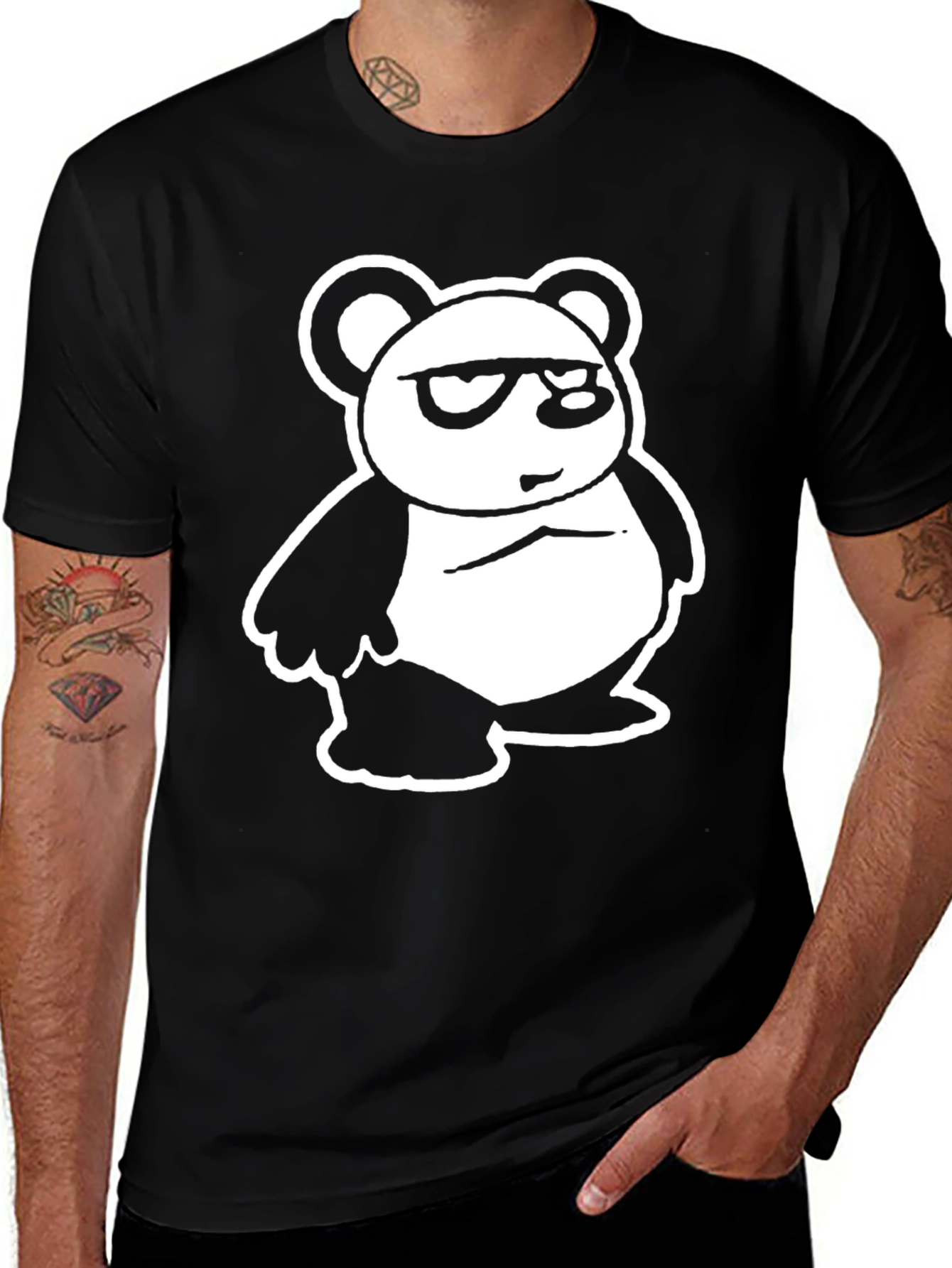 Variant 22 of Cool Panda Graphic Black T-Shirt