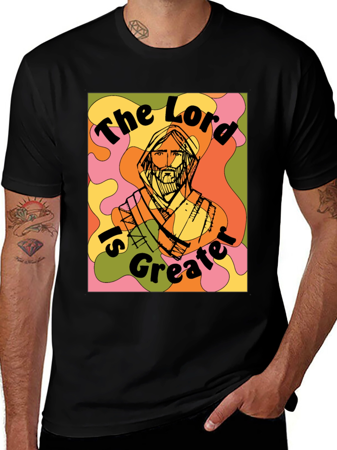 The Lord is Greater Graphic T-Shirt - Religious Apparel