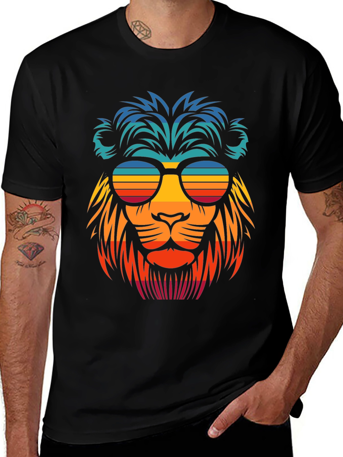 Variant 17 of Cool Lion Retro Sunglasses Graphic T-Shirt
