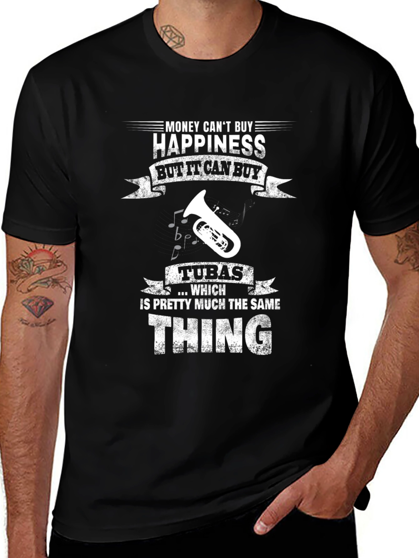 Variant 14 of Funny Tuba Music Lover T-Shirt - Money Can't Buy Happiness!