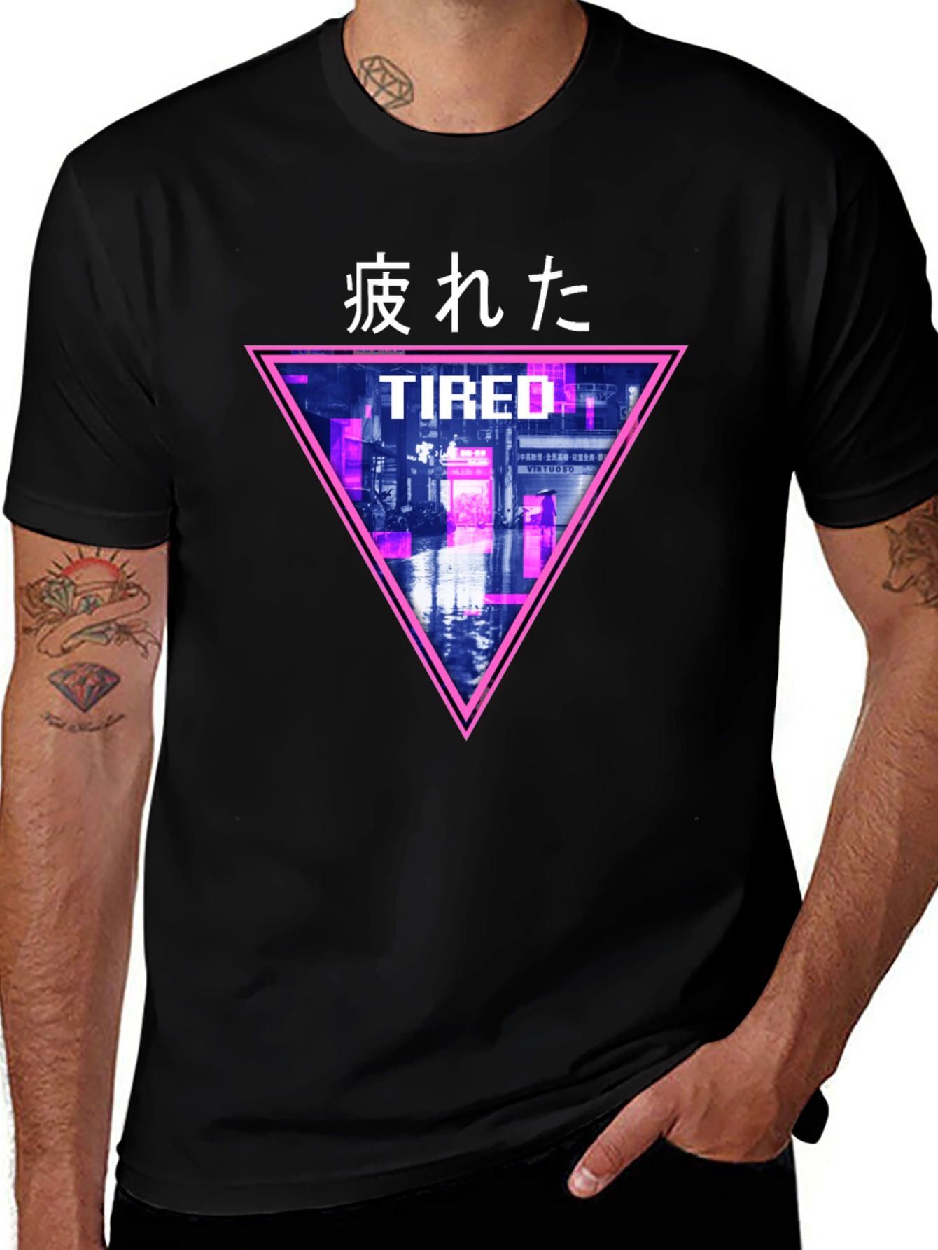 Variant 25 of Cyberpunk "Tired" Graphic T-Shirt