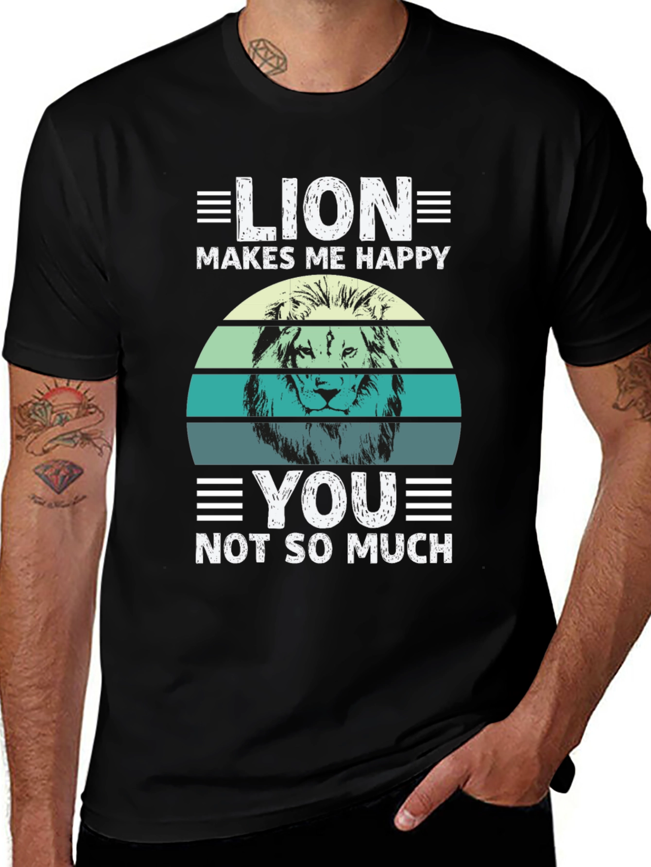 Variant 15 of Lion Makes Me Happy Men's Graphic T-Shirt